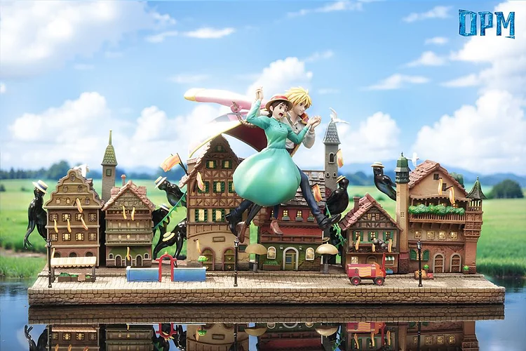 OPM Studio - Howl's Moving Castle Desktop Small Scene Series #6 Sophie and Howl Skywalk Statue(GK)