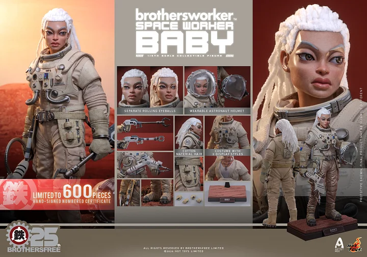 Hottoys - Space Worker Baby Brothersfree 25th Version Action Figure AMC040 Licensed
