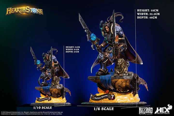 HEX Collectibles X Blizzard Entertainment - Hearthstone: Varian Wrynn Statue HEXHS17 HEXHS18 Licensed