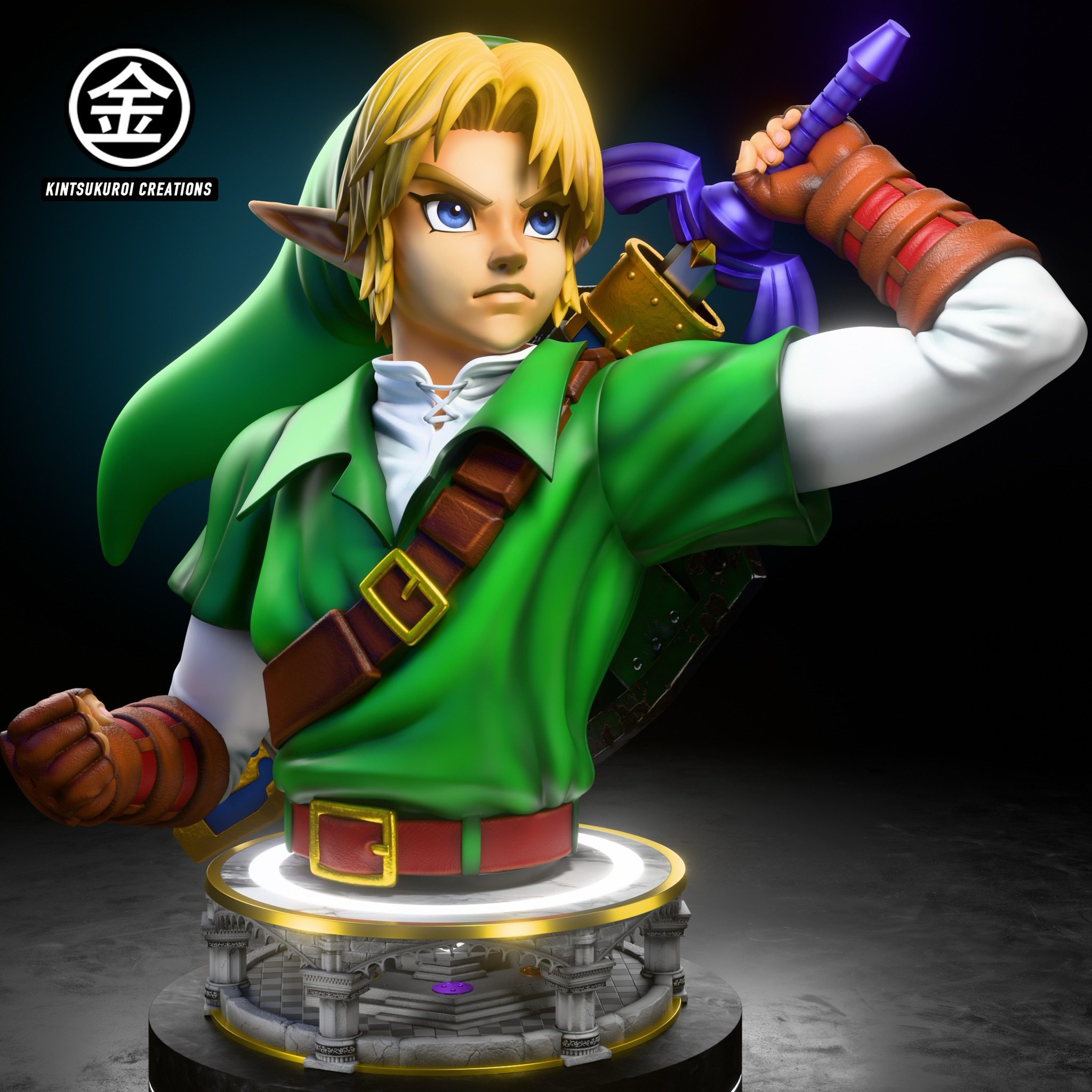 Kintsukuroi creations Studio - The Legend of Zelda OOT ADULT LINK and OOT DARK LINK BUSTS 1/1 & 1/2 Statue(GK)