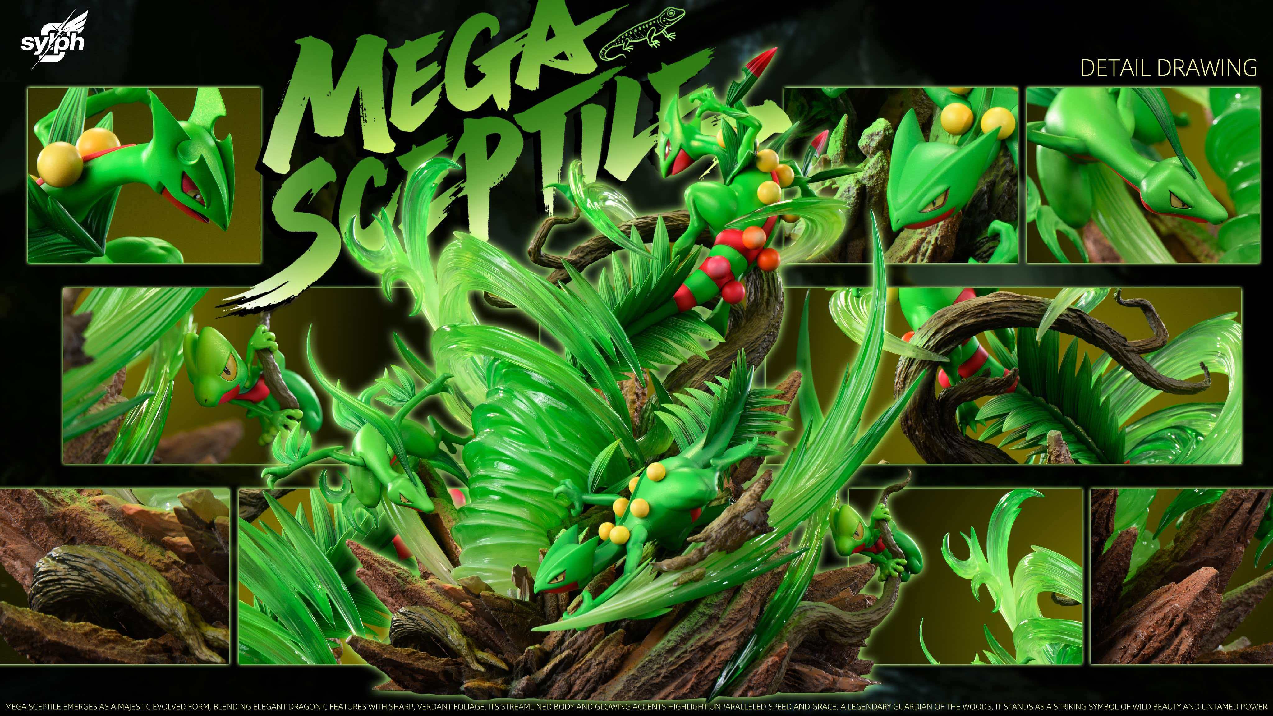 Sylph Studio Evolution Series Sceptile Family Pokémon