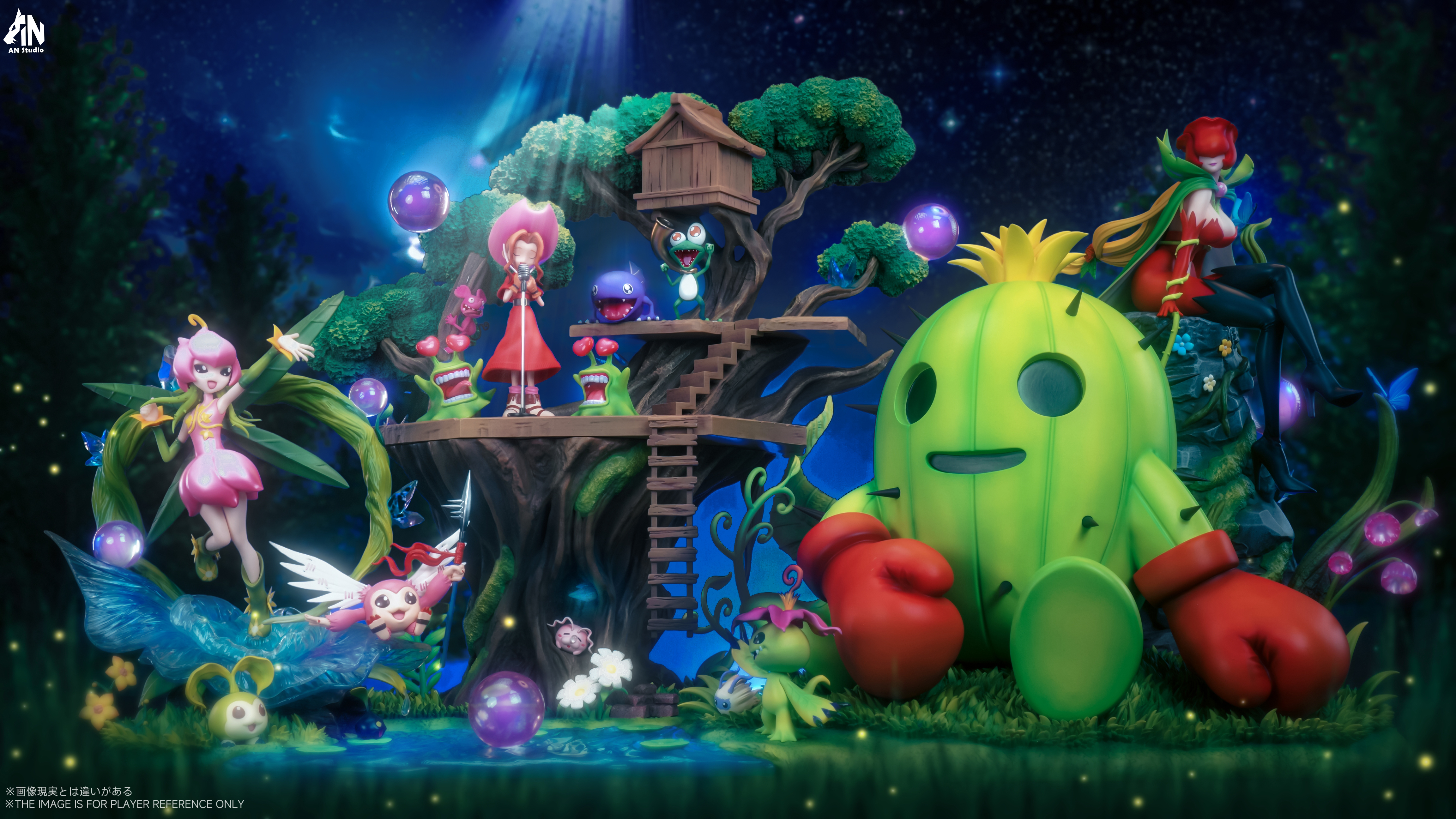 AN Studio - Digimon Pure Ecology Splicing Series Rosemon & Togemon & Mimi Tachikawa Statue(GK)