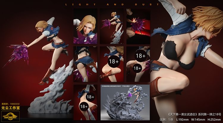 Light and Dust Studio - Dragon Ball Tenkaichi Beauty Budokai #1 Dragon Ball Android 18 VS One Piece Yamato 1/8 Statue(GK) (Adult 18+)-Statue Master