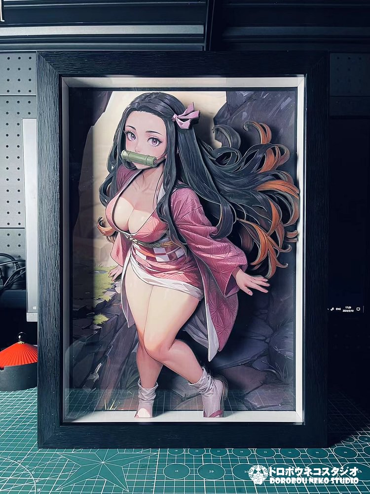 Dorobou Neko Studio - Demon Slayer: Kimetsu No Yaiba DSMG-062 Nezuko Kamado 3D Decorative Painting Scene (Adult 18+)-Statue Master