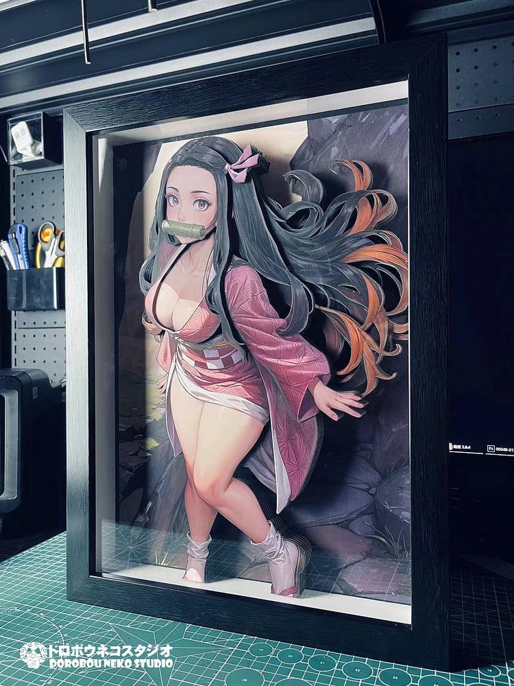 Dorobou Neko Studio - Demon Slayer: Kimetsu No Yaiba DSMG-062 Nezuko Kamado 3D Decorative Painting Scene (Adult 18+)-Statue Master