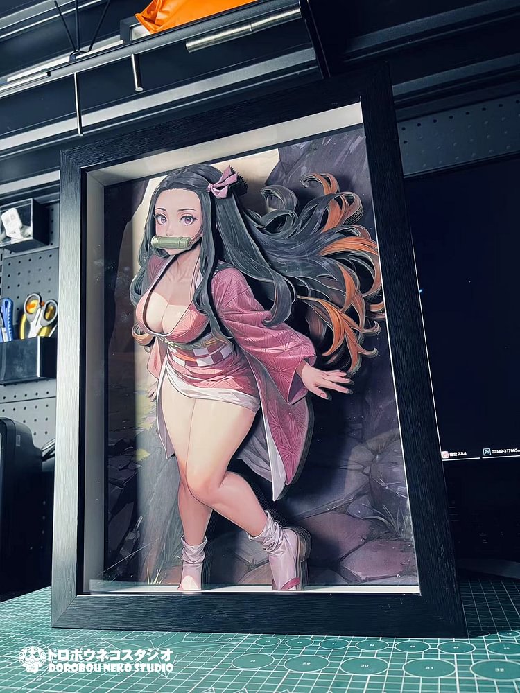 Dorobou Neko Studio - Demon Slayer: Kimetsu No Yaiba DSMG-062 Nezuko Kamado 3D Decorative Painting Scene (Adult 18+)-Statue Master