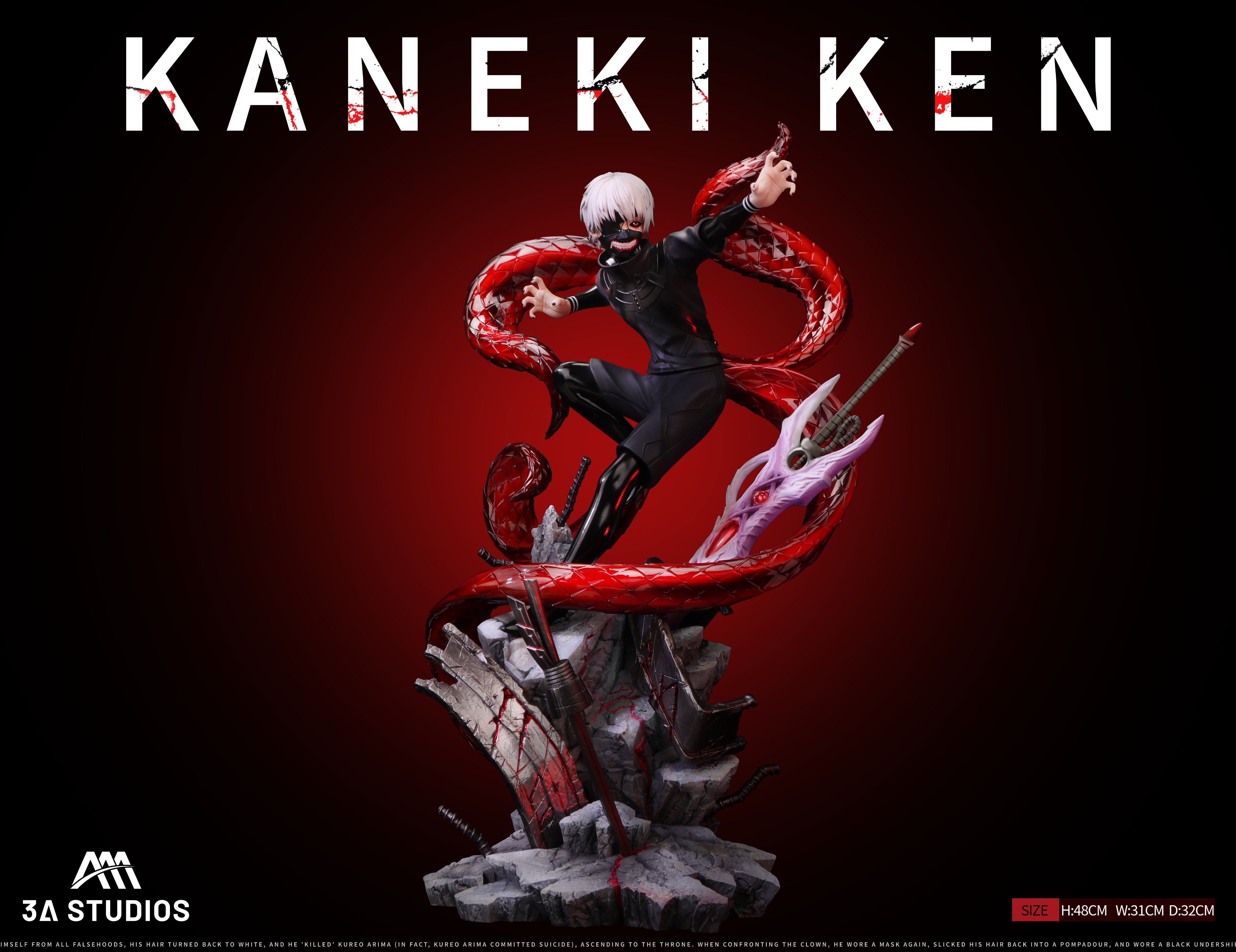 3A Studio - Ken Kaneki in Black 2.0 Tokyo Ghoul Statue