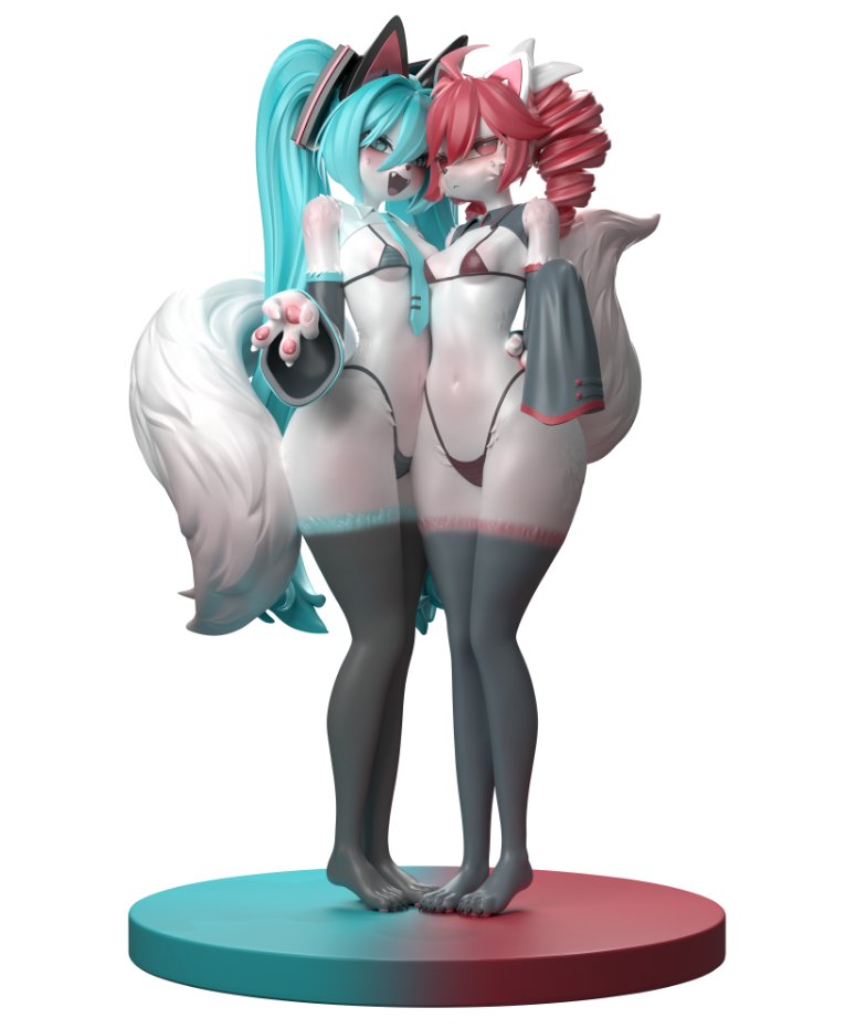 Zhu Yi Wan Jia Studio - Furry Hatsune Miku X Kasane Teto (Licensed)