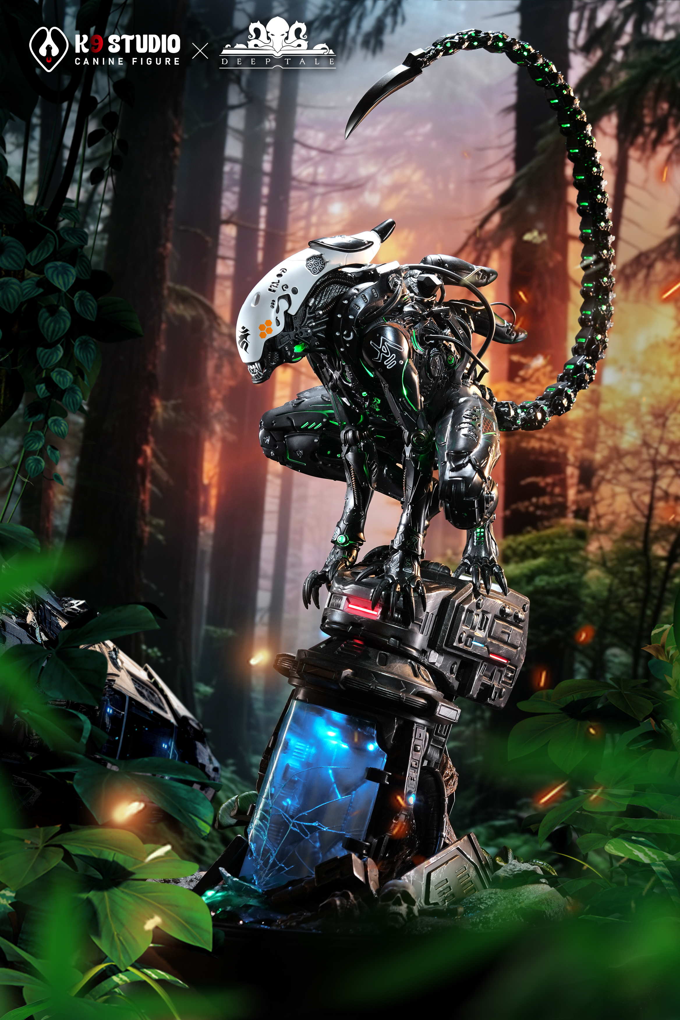 K9 Studio × Deep Tale - Mechanical Xenomorph Alien Statue 