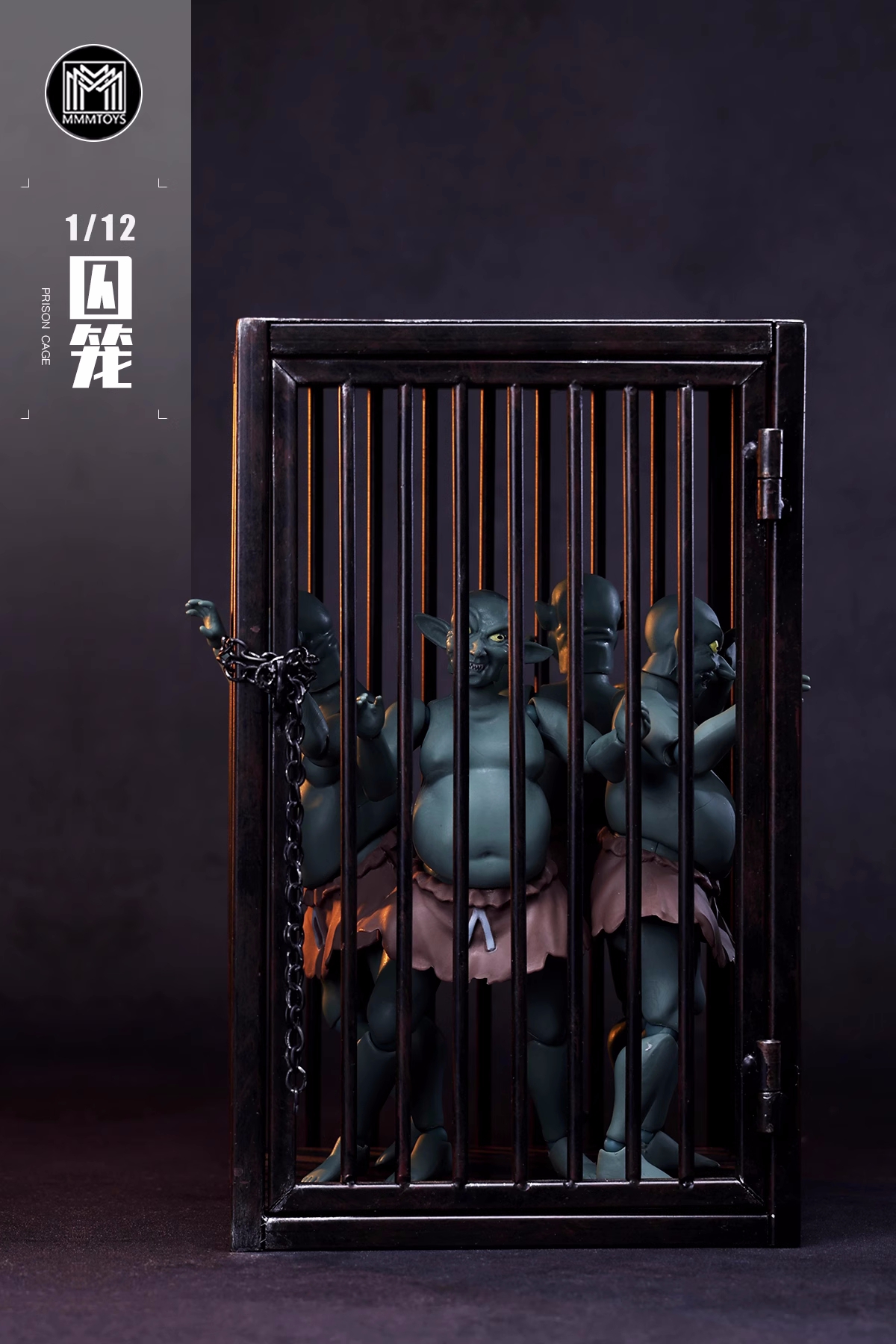 In stock MMMToys 1/12 cage model. Iron parts cage and surrounding figurines can be used for diorama with military action figures-Statue Master