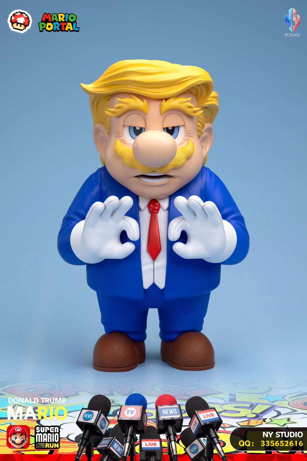 Pre-order NY YMCA Donald Trump Mario GK figurine statue model