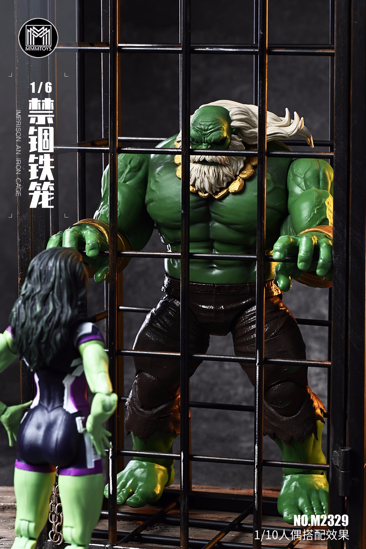 In stock MMMToys 1/6 imprisonment cage made of iron frames which can be used to tie up female soldier figures for detention in a diorama-Statue Master