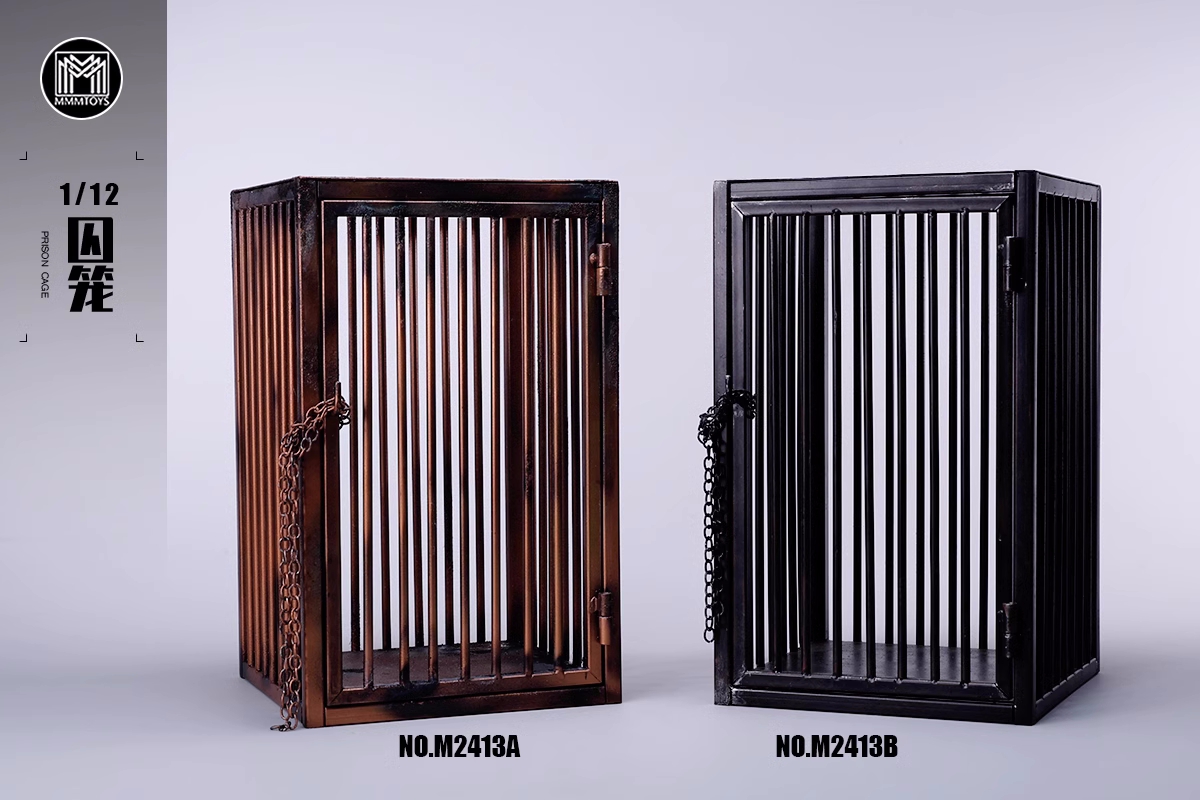 In stock MMMToys 1/12 cage model. Iron parts cage and surrounding figurines can be used for diorama with military action figures-Statue Master