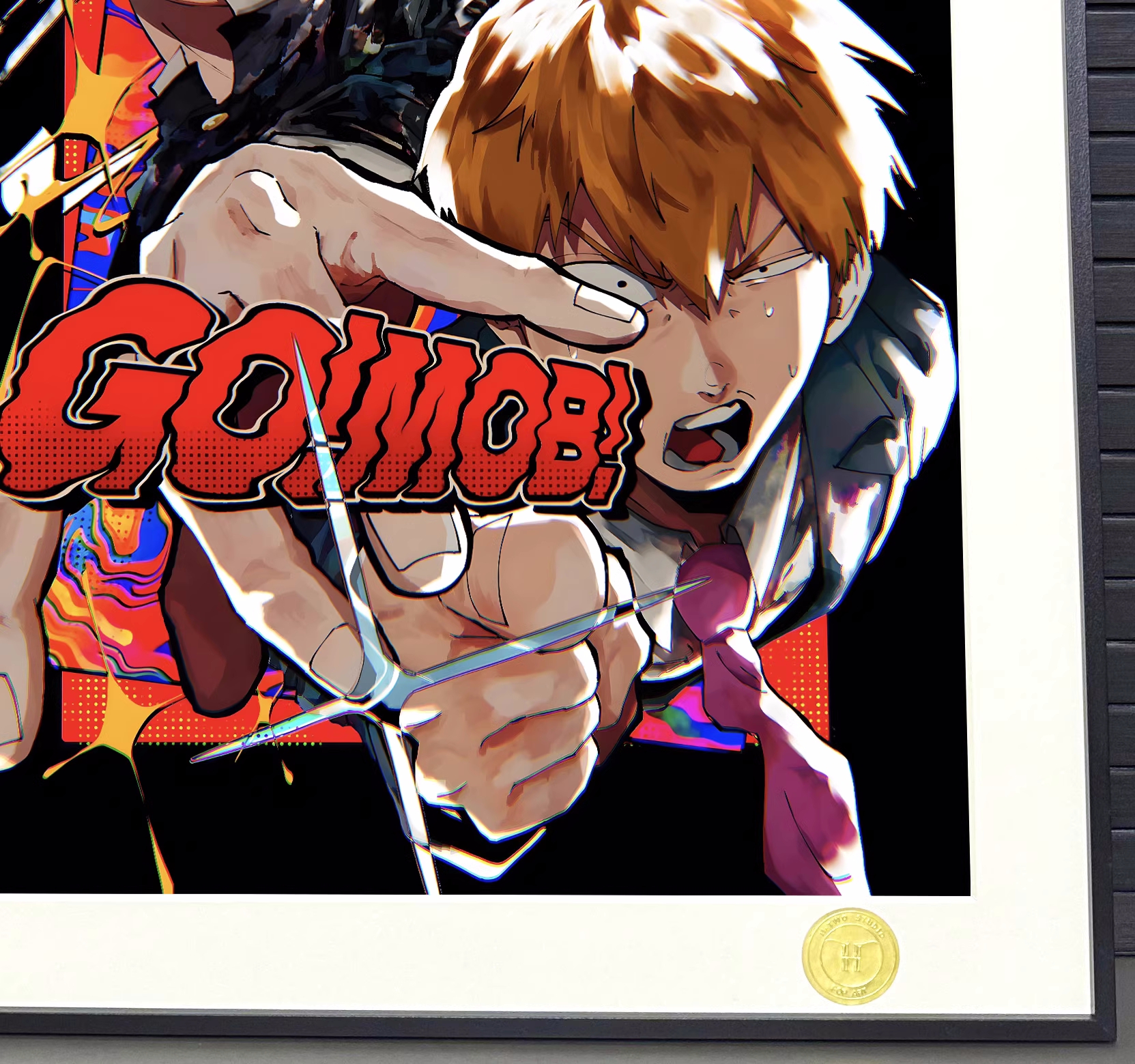 In-stock H2 Studio Shigeo and Reigen Arataka and Mob from Mob Psycho 100 Decorative painting of Shigeo Kageyama 