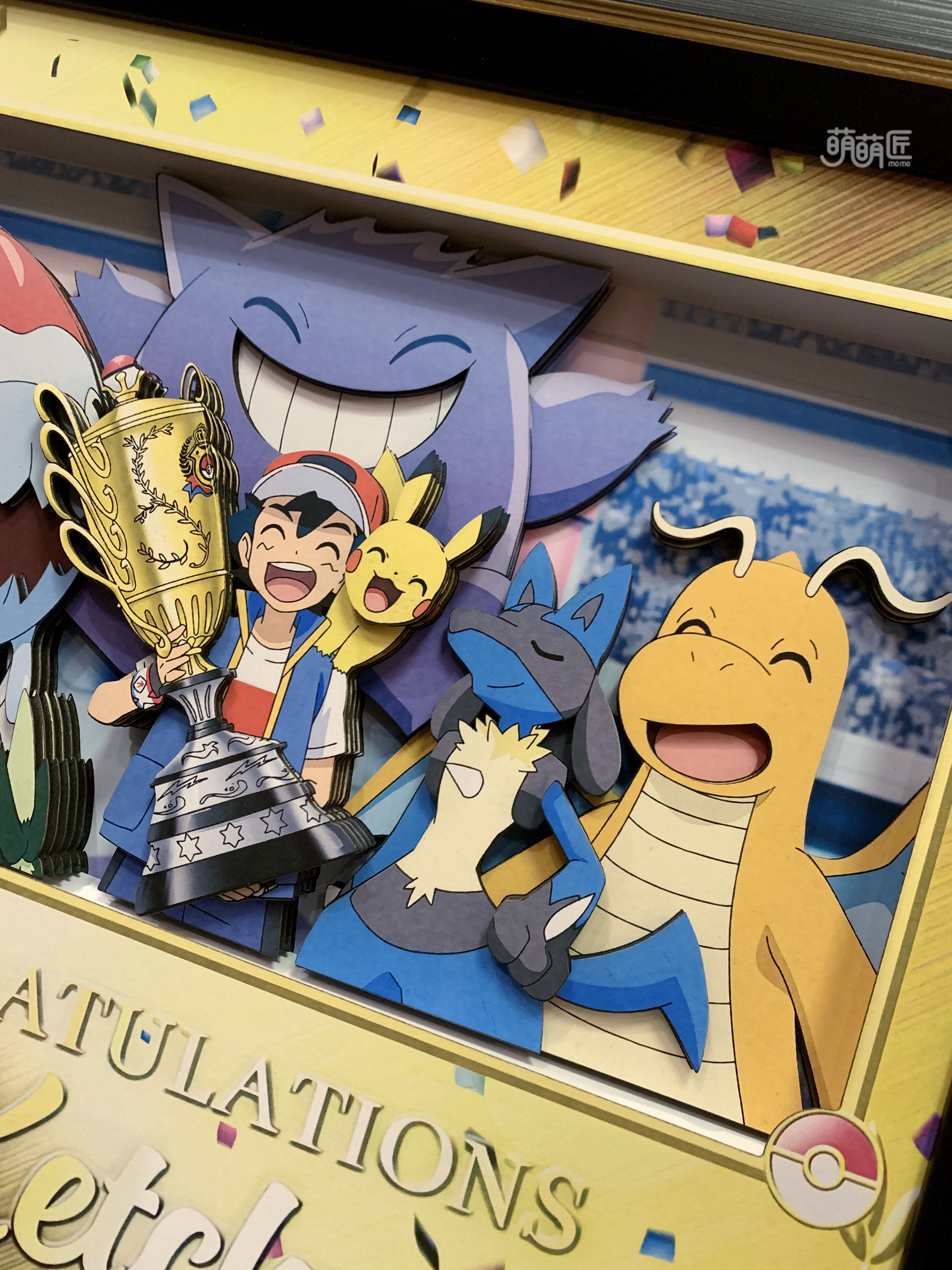 IN-STOCK Momo Studio Xiaozhi Champion Baokemeng Pokemon 3D Animation Stereo Decorative Painting in stock-Statue Master