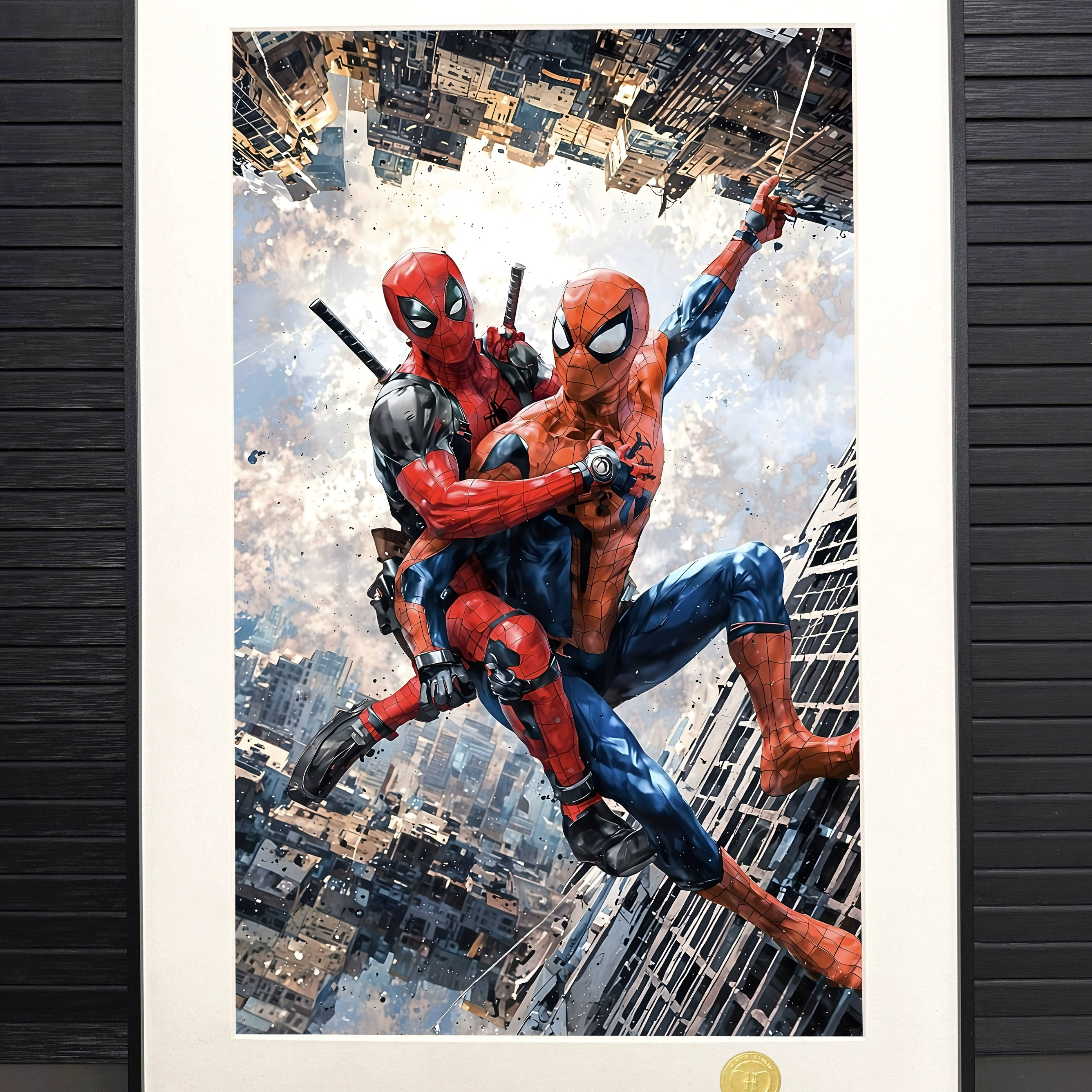 In-stock H2 Studio Spider-Man and Deadpool Marvel's Peter Parker (Spider-Man) and Deadpool Decorative Painting