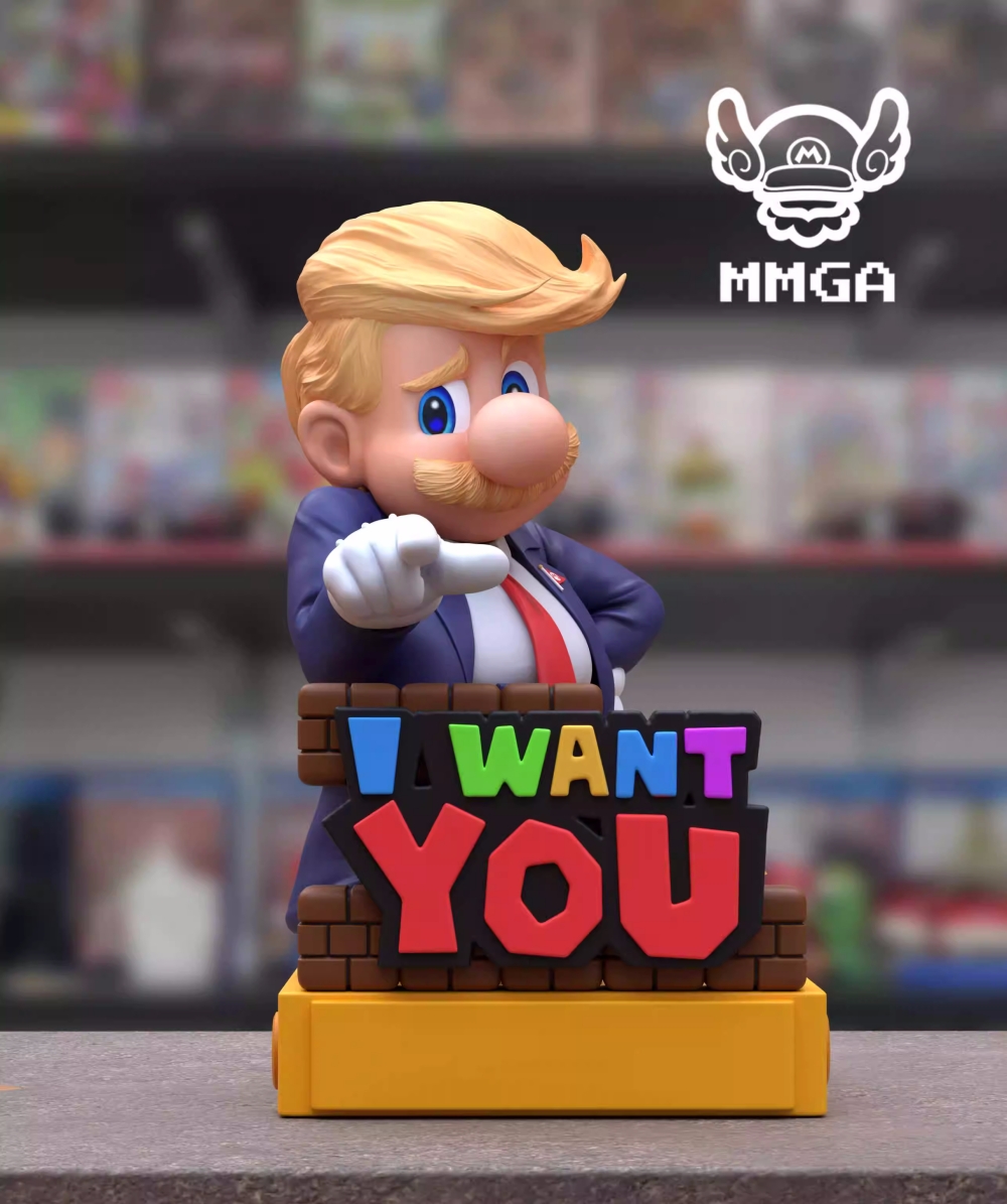 Pre-order MMGA Trump Mario Trump Mario Know-It-All Mario GK Figure Statue Model