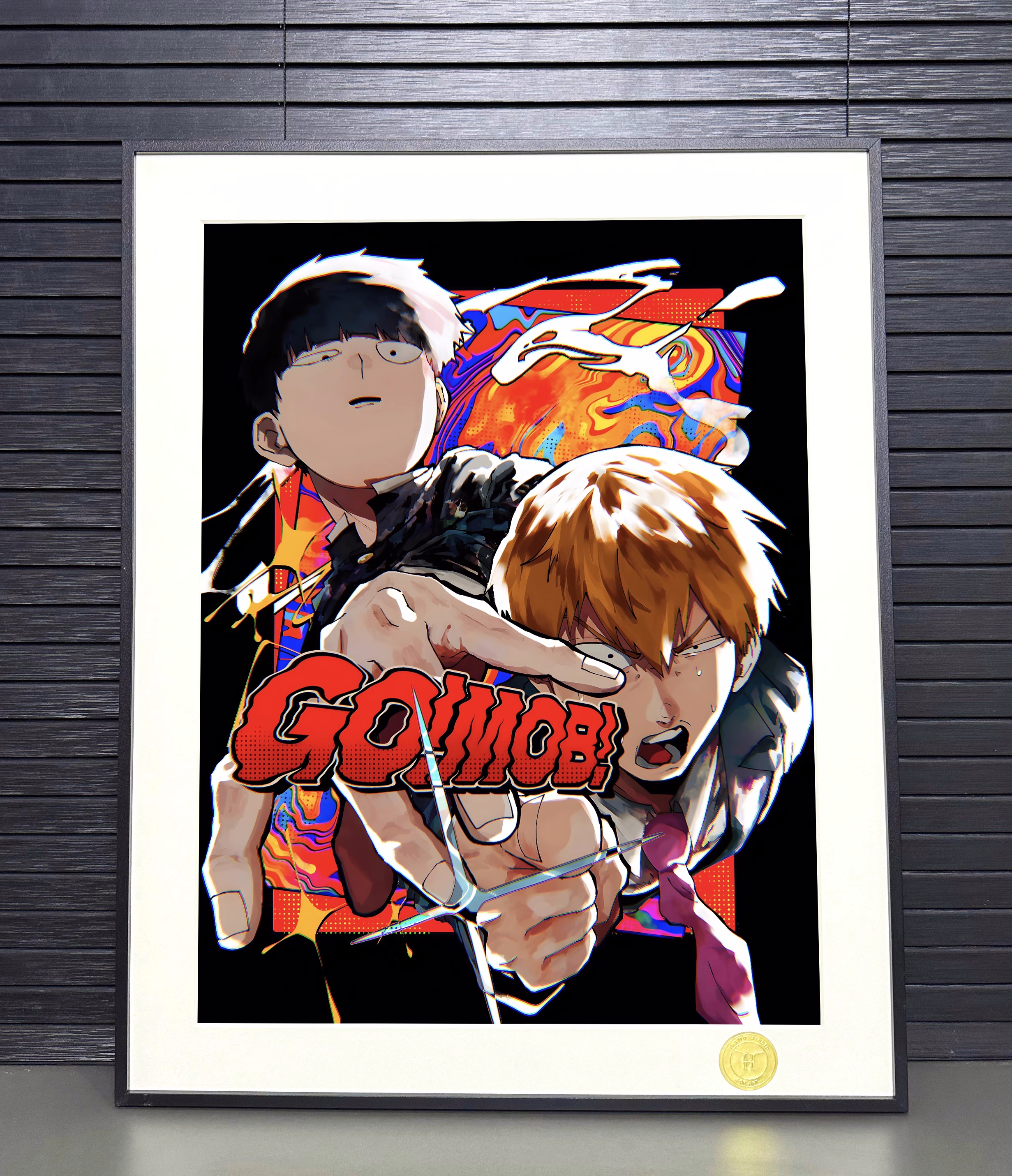 In-stock H2 Studio Shigeo and Reigen Arataka and Mob from Mob Psycho 100 Decorative painting of Shigeo Kageyama 