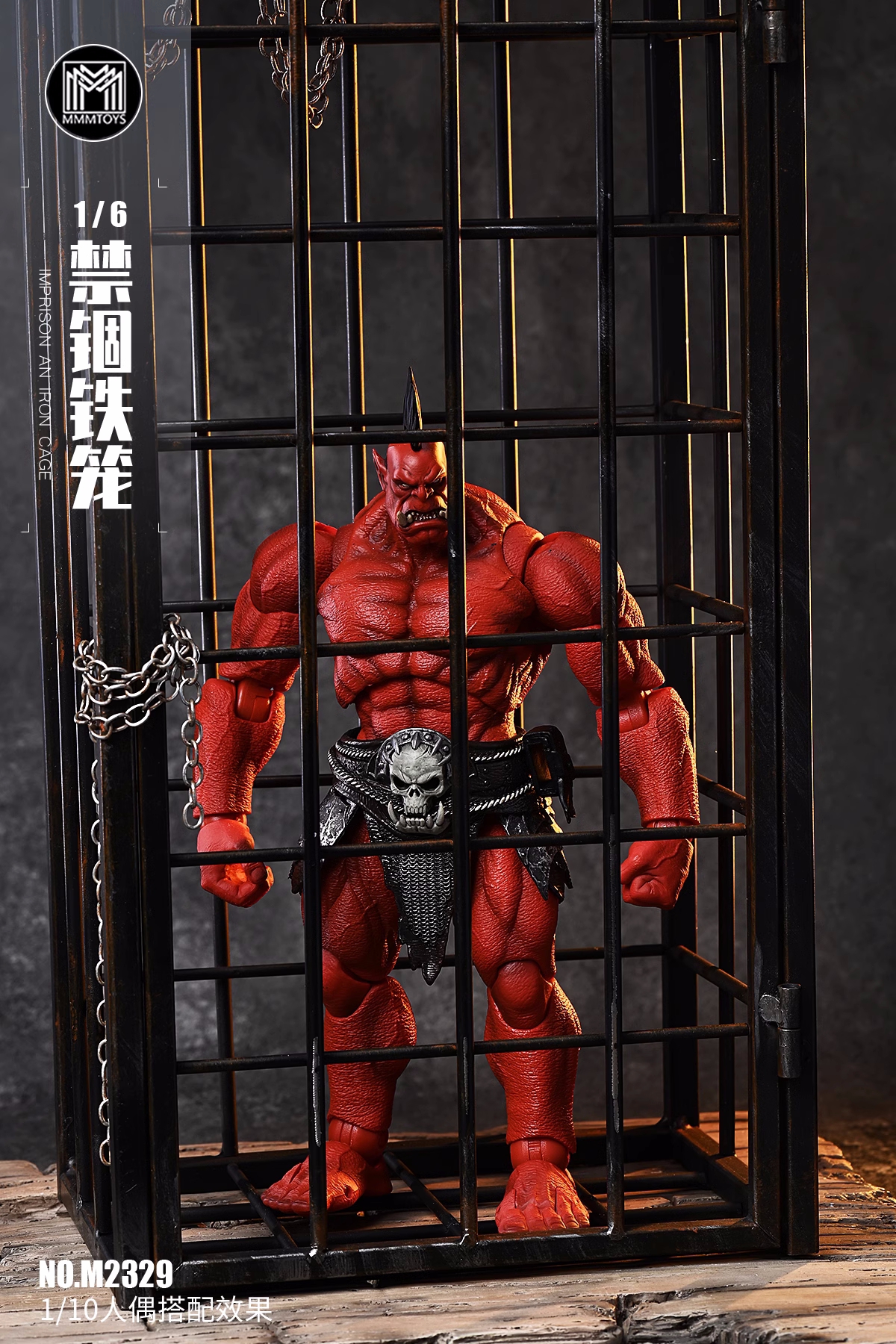 In stock MMMToys 1/6 imprisonment cage made of iron frames which can be used to tie up female soldier figures for detention in a diorama-Statue Master