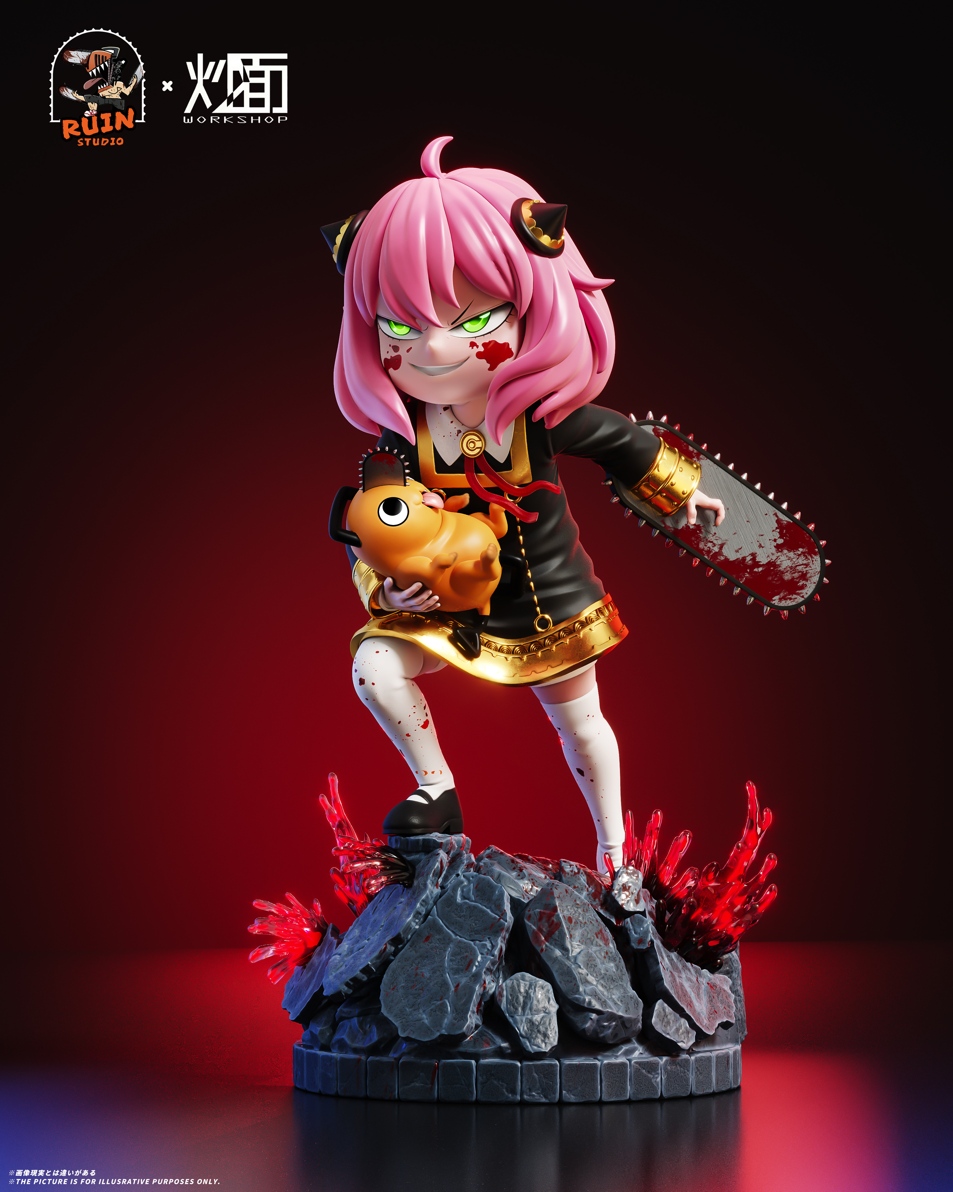 RUIN Studio & ChaoMian Studio - SPY X FAMILY - Anya cos Chainsaw Man 1/6 Statue(GK)