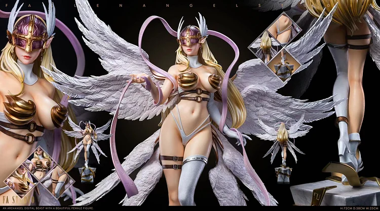 PRE-ORDER Fallen Angel Studio - Digimon - Angewomon & Lady Devimon - 1/4 Scale Resin Statue(GK) (Adult 18+)