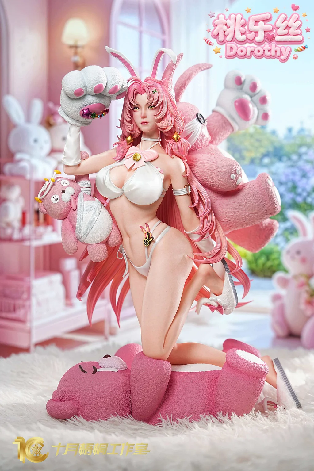 Shi Yue Wu Tong Studio - Nightmare Vol. 1 Pink Rabbit Dorothy Statue Licensed 