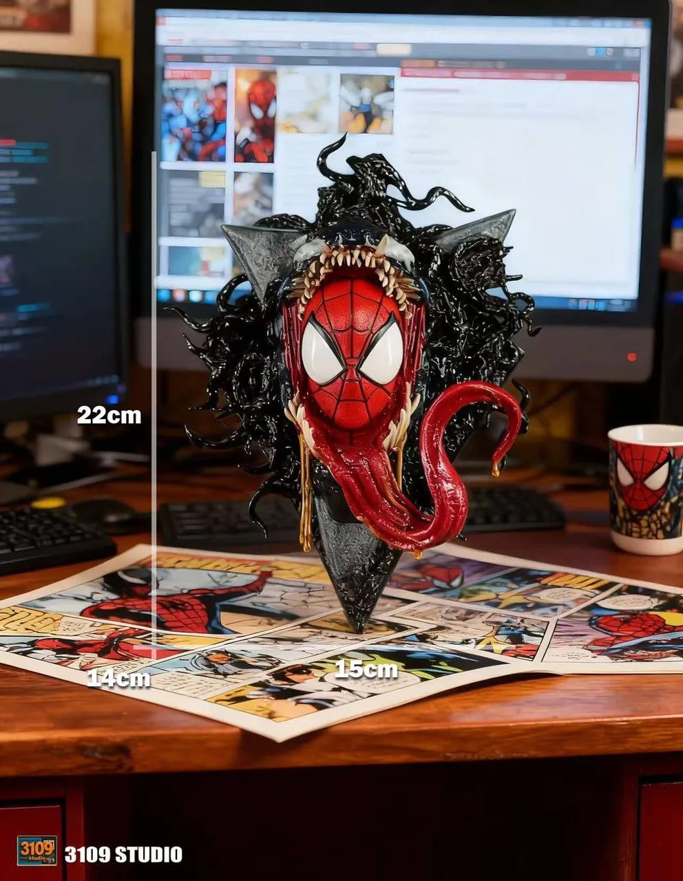 3109 Studio - Spider-Man Venom Wall-Mounted Dual Scale Spider-Man Statue 