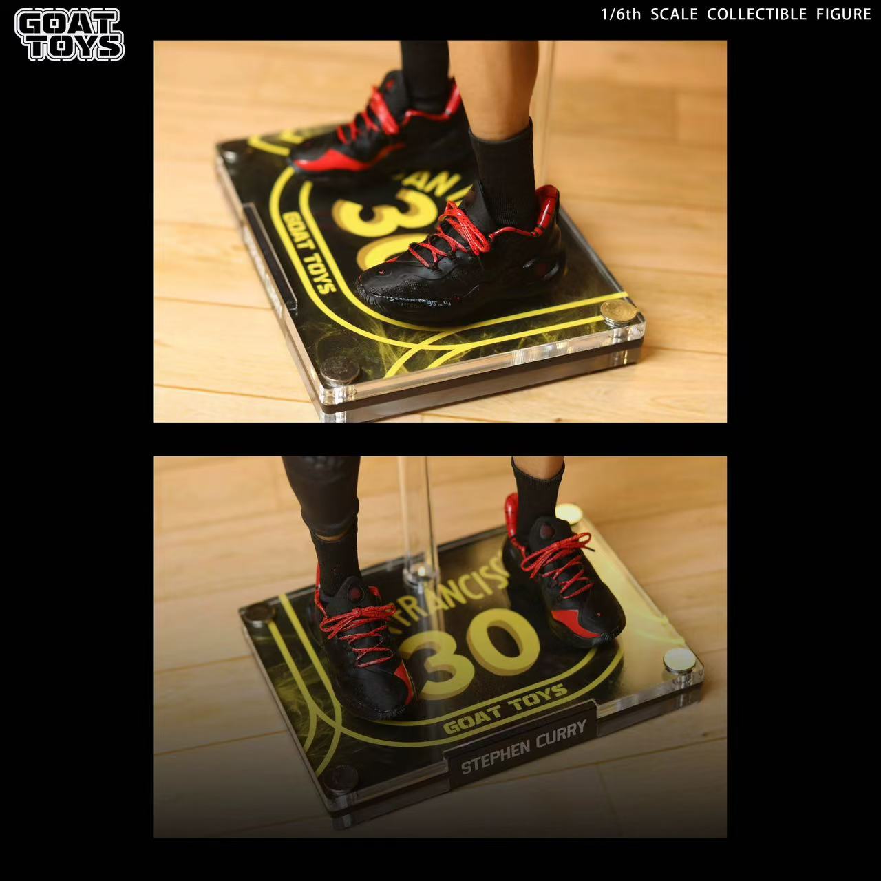 Goat Toys - NBA  Stephen Curry GSW City Edition GT Fine Coating Set Double Head Set  1/6 Action Figure-Statue Master