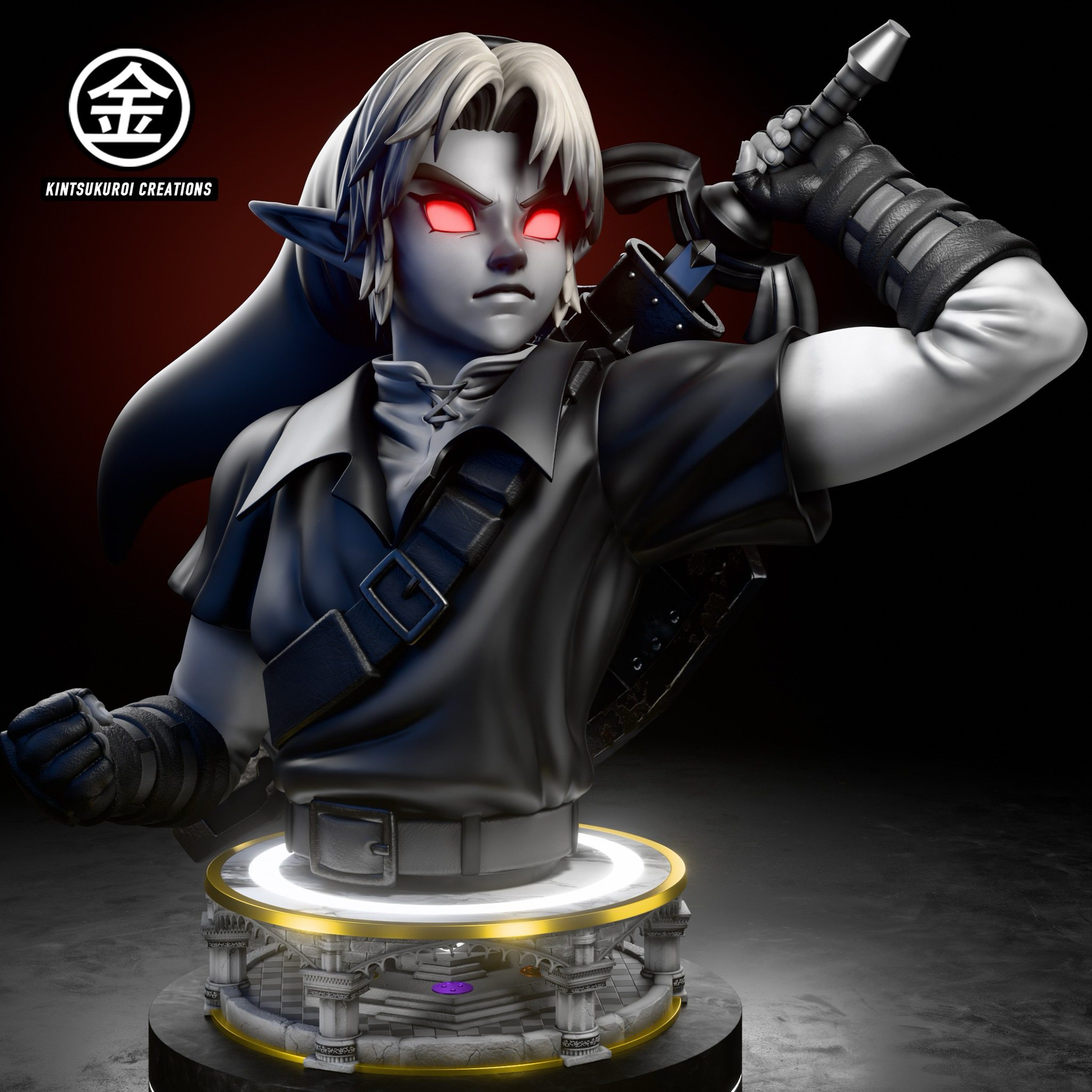 Kintsukuroi creations Studio - The Legend of Zelda OOT ADULT LINK and OOT DARK LINK BUSTS 1/1 & 1/2 Statue(GK)