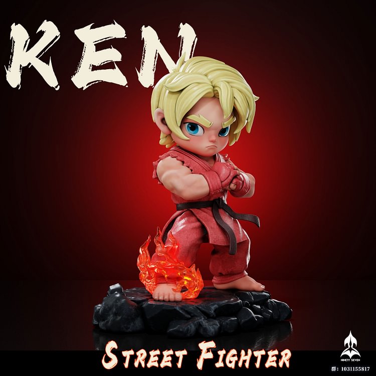 NINETY SEVEN Studio - Street Fighter Ryu & Ken Chibi Statue Game（GK）-Statue Master