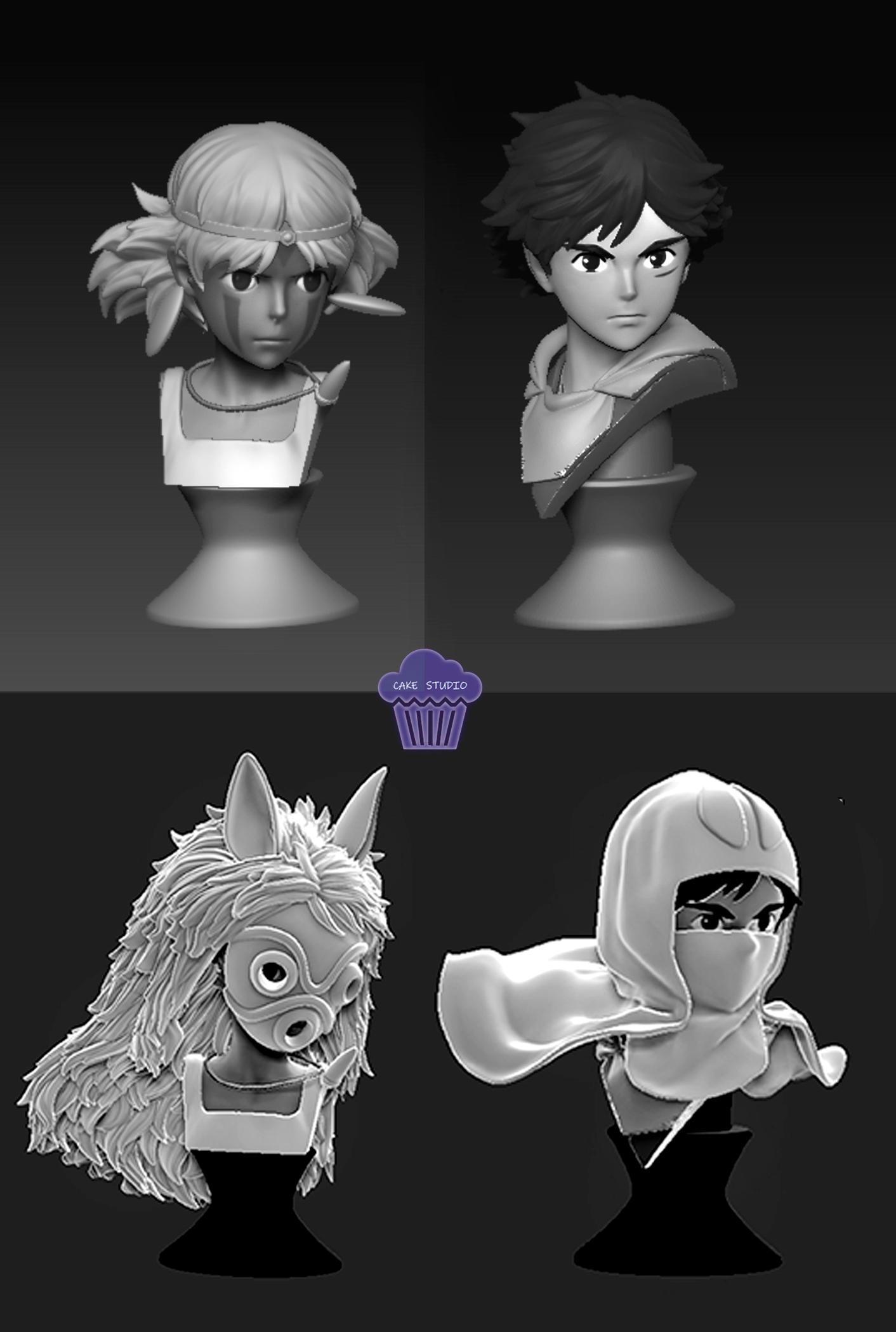 Cake Studio - Princess Mononoke Hayao Miyazaki Series Small Scale 001 Princess Mononoke Statue(GK)