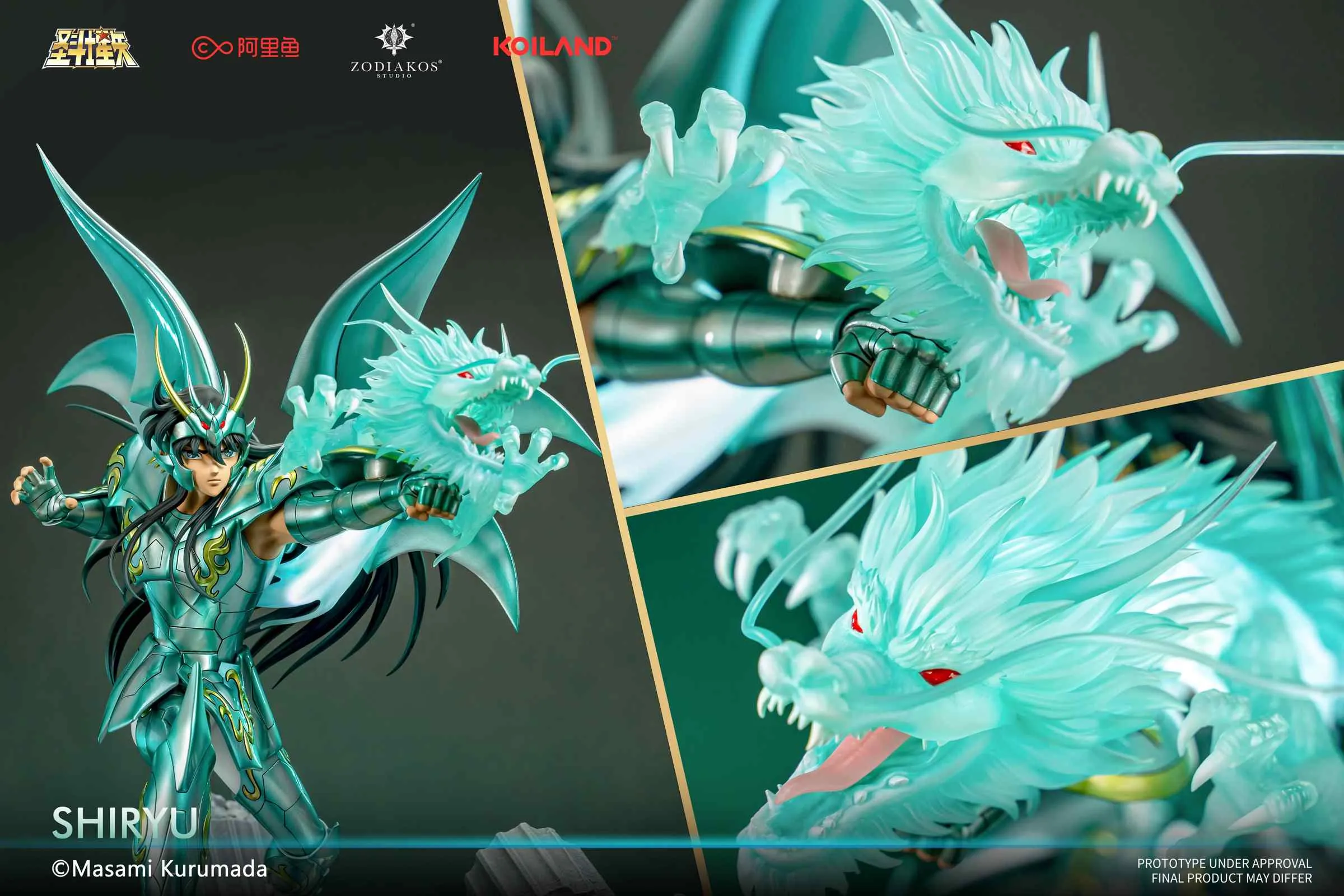 Zodiakos Studio - Saint Seiya Official  - Dragon Shiryu with LED 1/6 Scale Statue (GK)