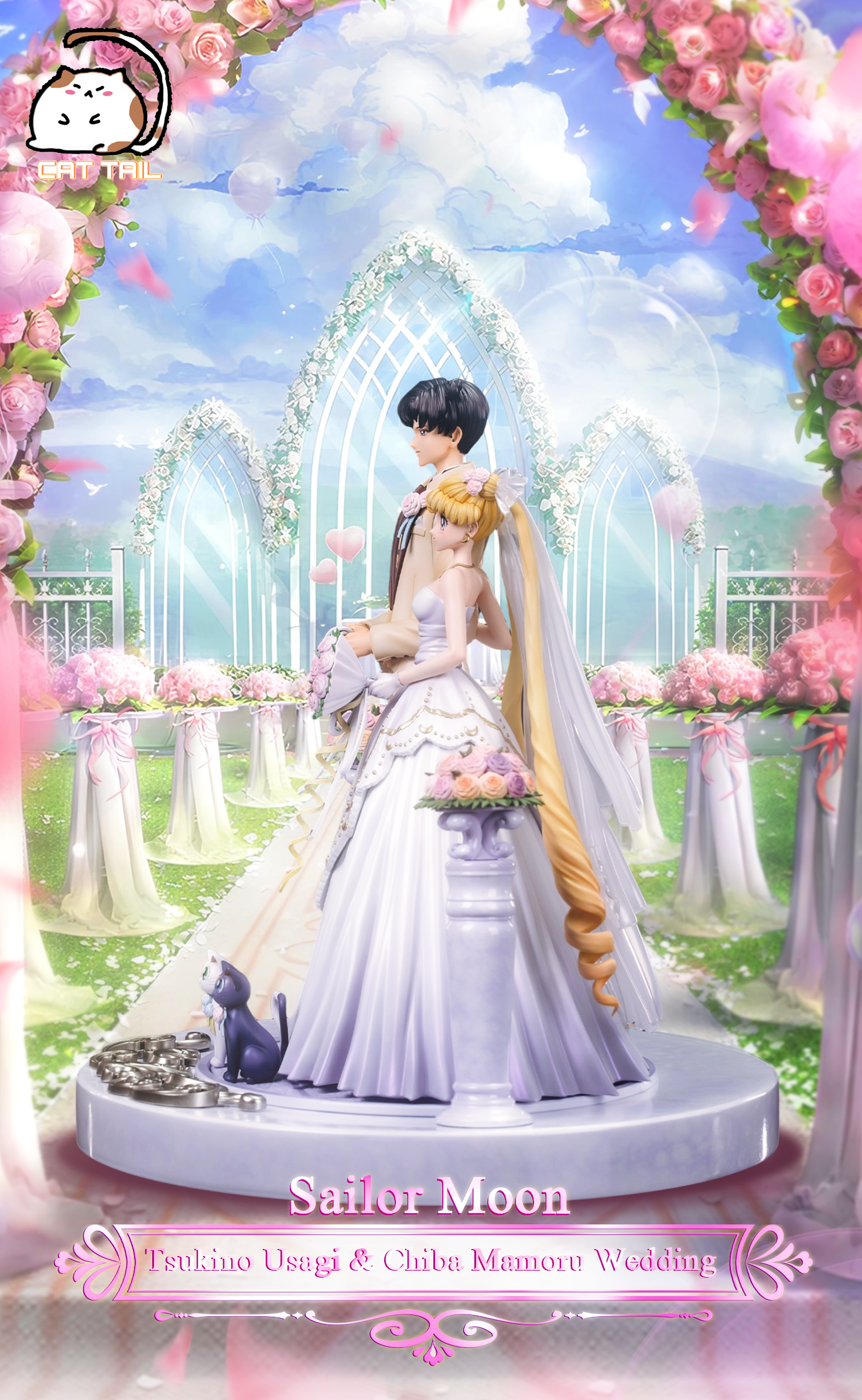 CAT TAIL Studio - Sailor Moon Wedding Couple Series Tsukino Usagi & Mamoru Chiba's Wedding Statue(GK)