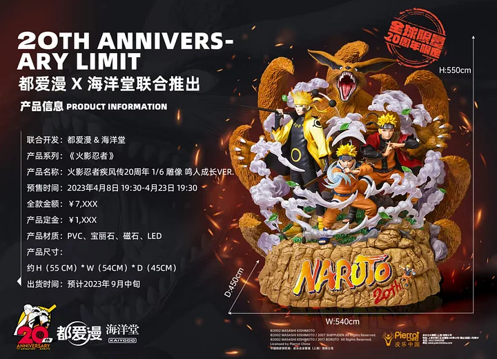 Duaim X kaiyodo - Naruto: Shippuden 20th Anniversary 1/6 Scale Statue - Naruto Growth Ver. (Licensed) Statue 