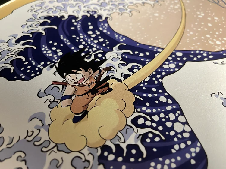 IN-STOCK Drunky Monkey Crew Studio - Dragon Ball - A2 & A3 Size DMP-005 The Great Wave off Kanagawa Decorative Painting Scene