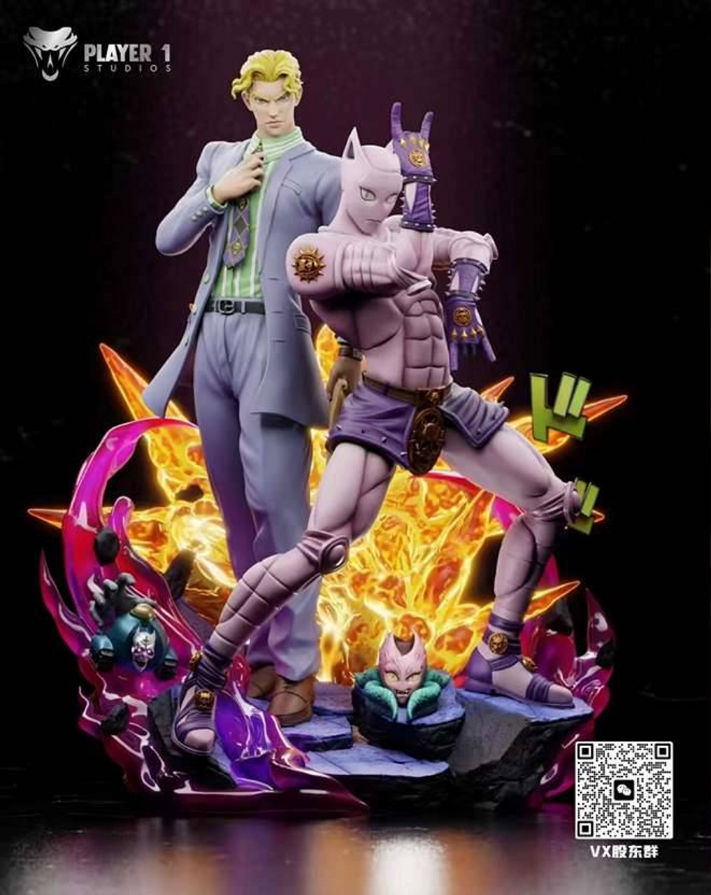 Player 1 Studio - JoJo's Bizarre Adventure - Yoshikage Kira & Killer Queen  1/6 & 1/4 Scale Statue(GK)-Statue Master