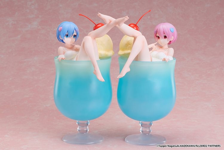 elCOCO - Re:ZERO - Starting Life in Another World- Rem & Ram Cream Soda 1/7 Scale Figure (Licensed)-Statue Master