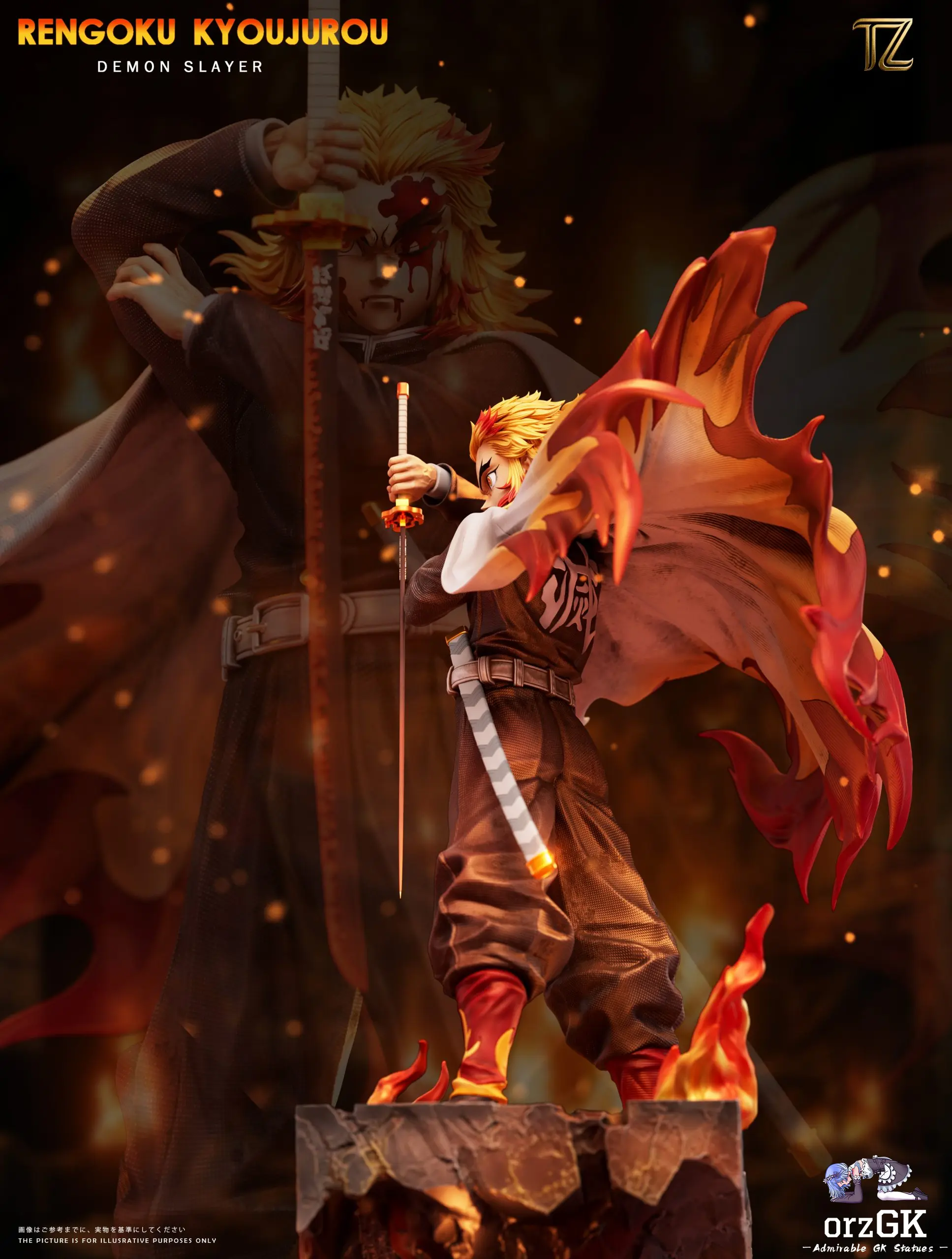 TZ Studio - Flame Hashira Kyojuro Rengoku Demon Slayer Statue 