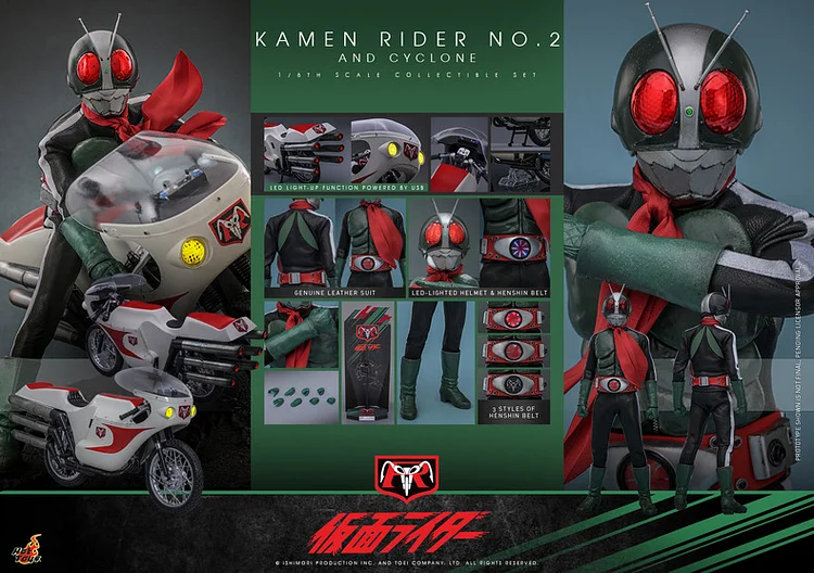 Hottoys - Kamen Rider No. 2 and Cyclone Set TMS145 TMS147 TMS149 (Licensed) 1/6 Action Figure-Statue Master