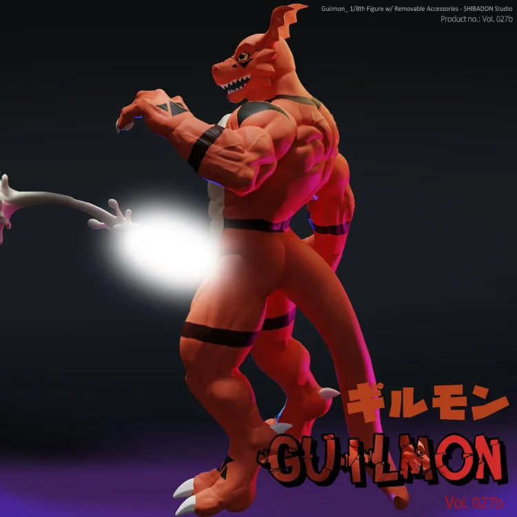 PRE-ORDER Shibadon-Studio - Toilet Series Guilmon –C Digimon Statue(GK) (Adult 18+)