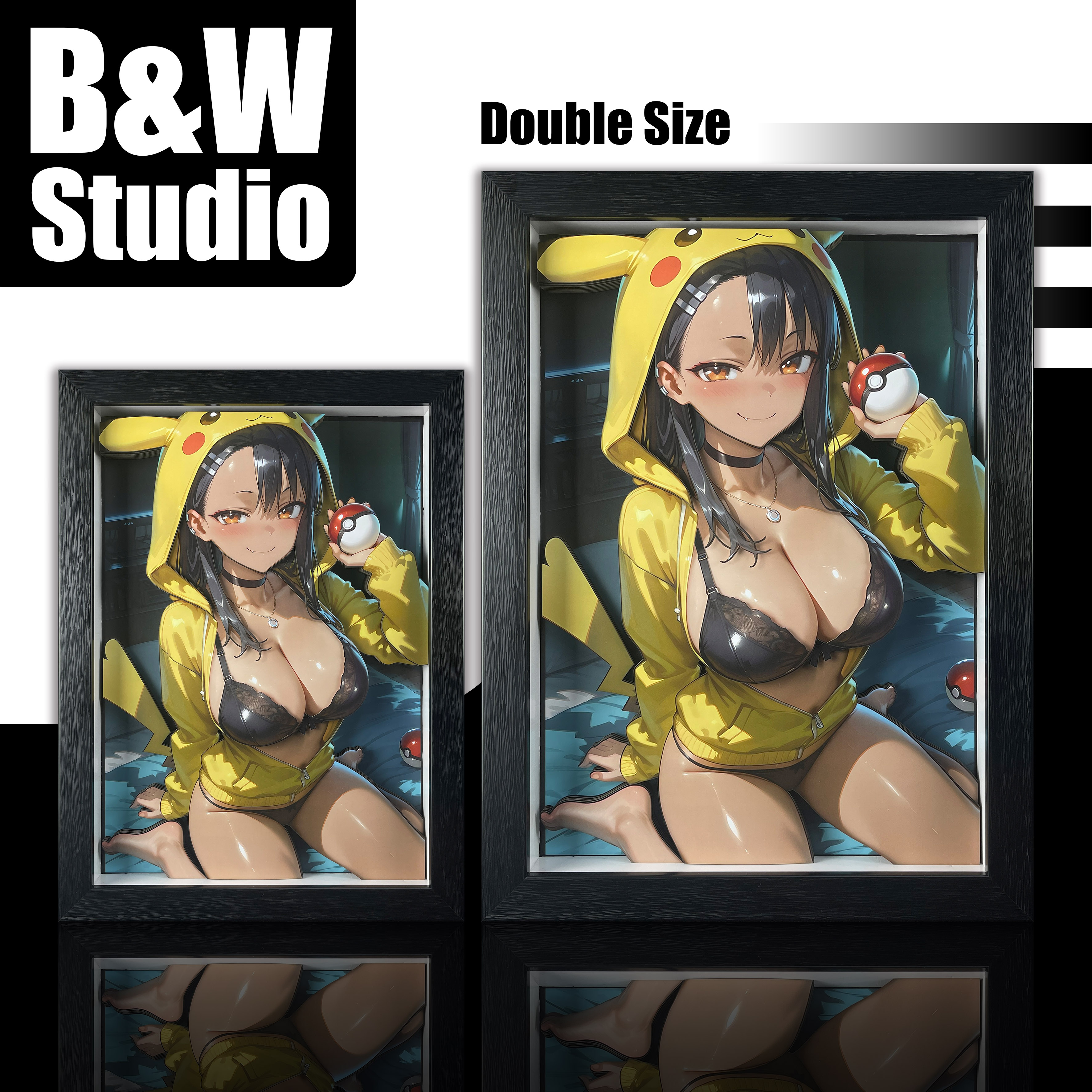 B&W Studio - Pokemon KPCG-003 & KPCGSlim-003 Pikachu Girl Series Hayase Nagatoro 3D Decorative Painting