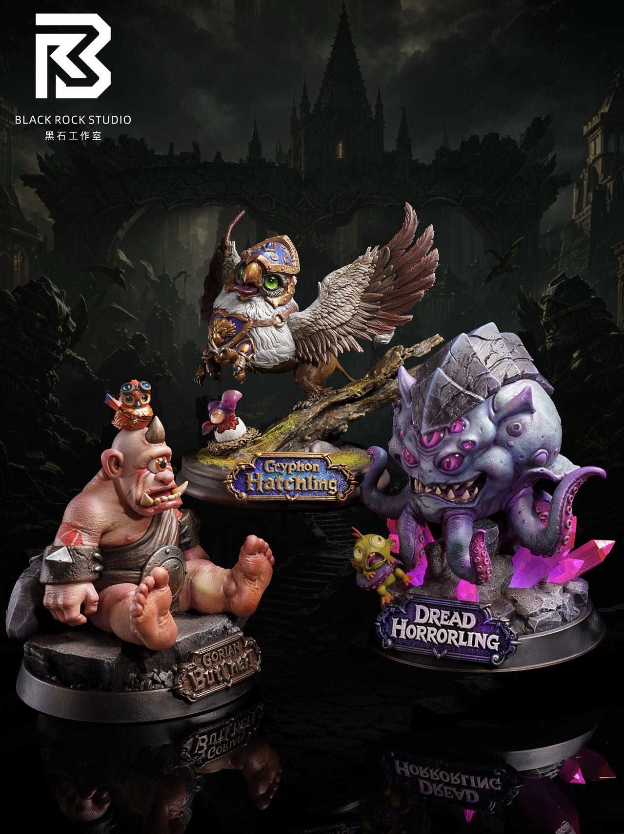 BR Studio Gryphon X Observer X Ogre Chibi Figure World of Warcraft