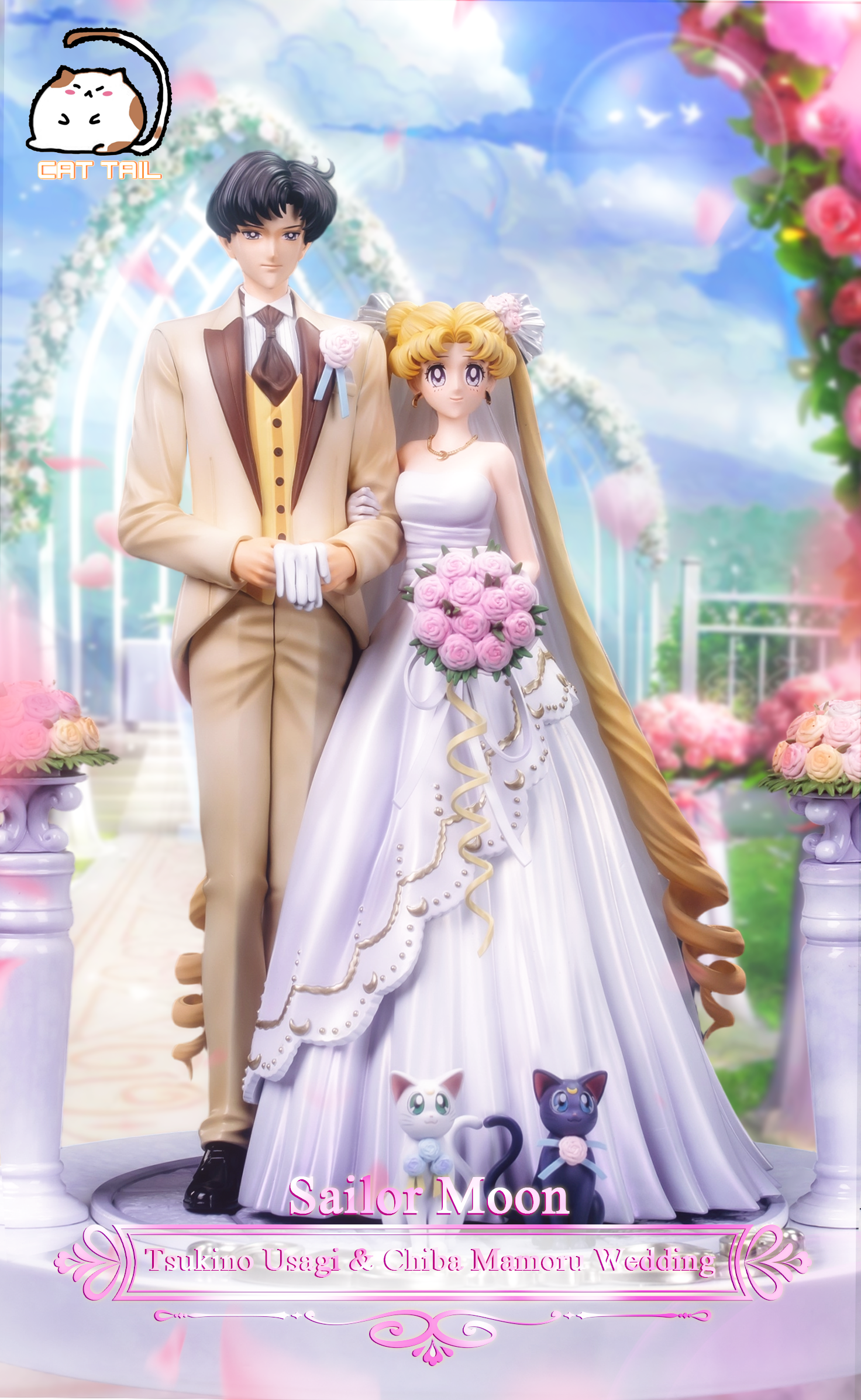 CAT TAIL Studio - Sailor Moon Wedding Couple Series Tsukino Usagi & Mamoru Chiba's Wedding Statue(GK)