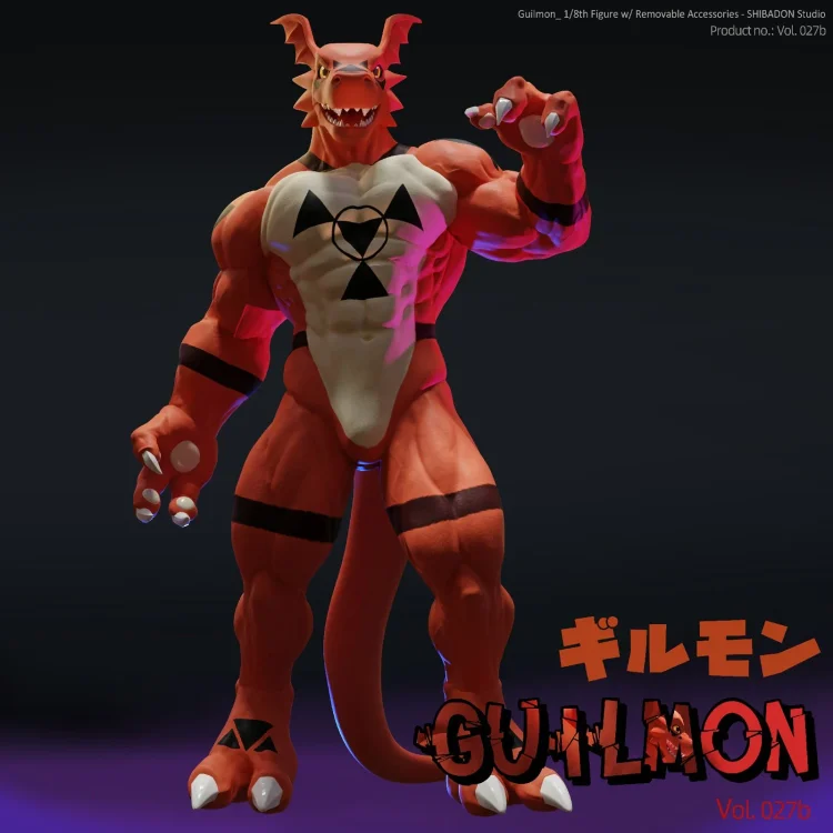 PRE-ORDER Shibadon-Studio - Toilet Series Guilmon –C Digimon Statue(GK) (Adult 18+)