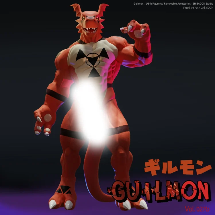 PRE-ORDER Shibadon-Studio - Toilet Series Guilmon –C Digimon Statue(GK) (Adult 18+)
