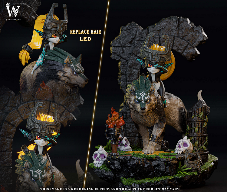 Wake Studio - The Legend of Zelda Wolf link and Epona 1/4 Statue(GK)