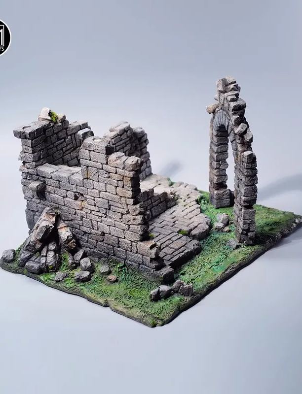 MMMToys 1/12 Medieval Ruins Scene 1.0 Figure Base diorama model shooting prop ornament