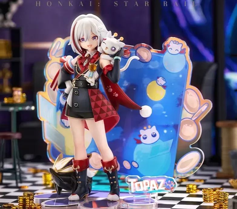 miHoYo X RIBOSE - Rise Up+ Honkai: Star Rail Little Cat Series Numby Topaz (Licensed)Statue 