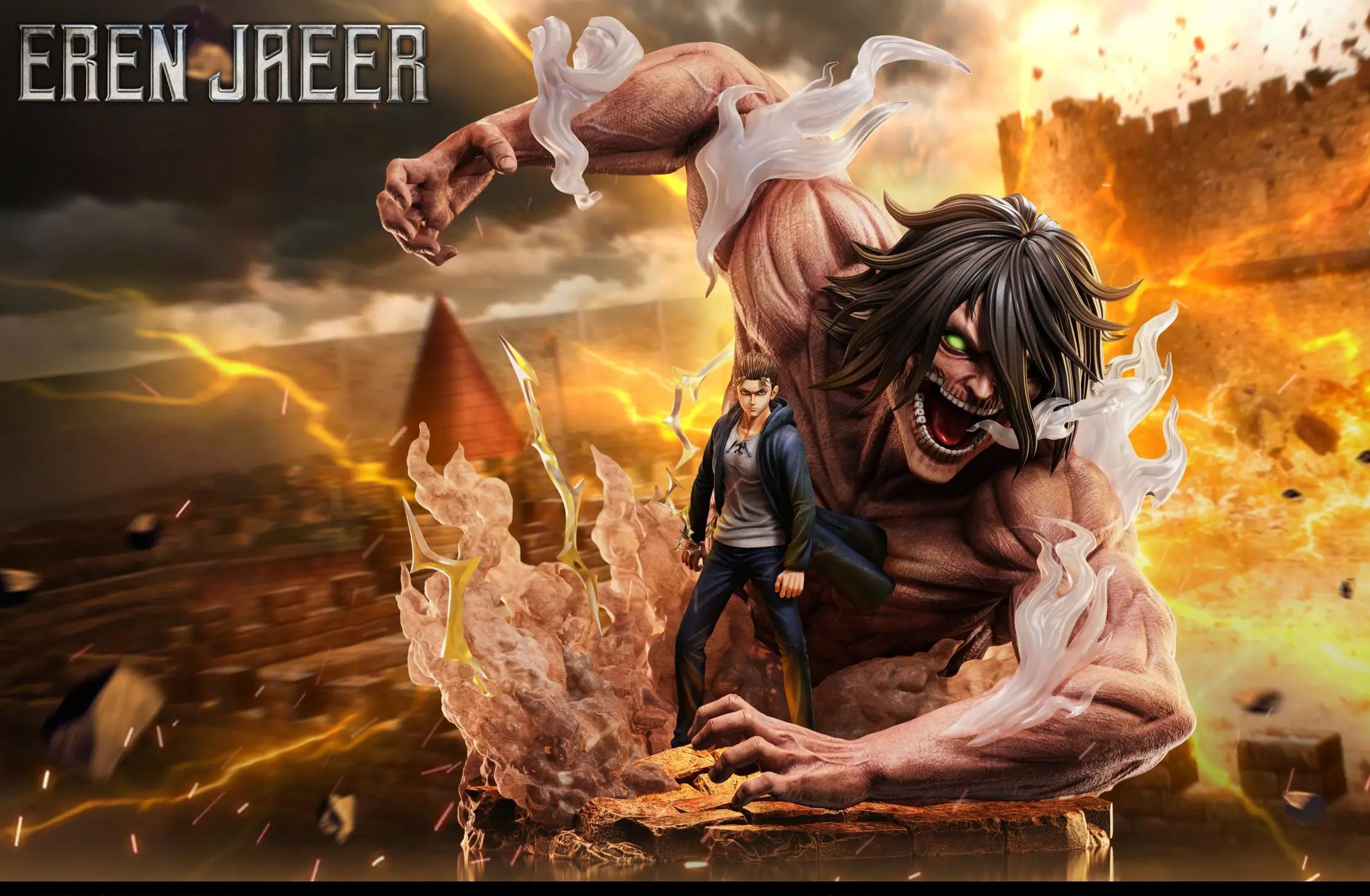 Void Studio - Attack on Titan The Nine Titans Resonance Series First Wave: Eren vs. Pieck Statue 