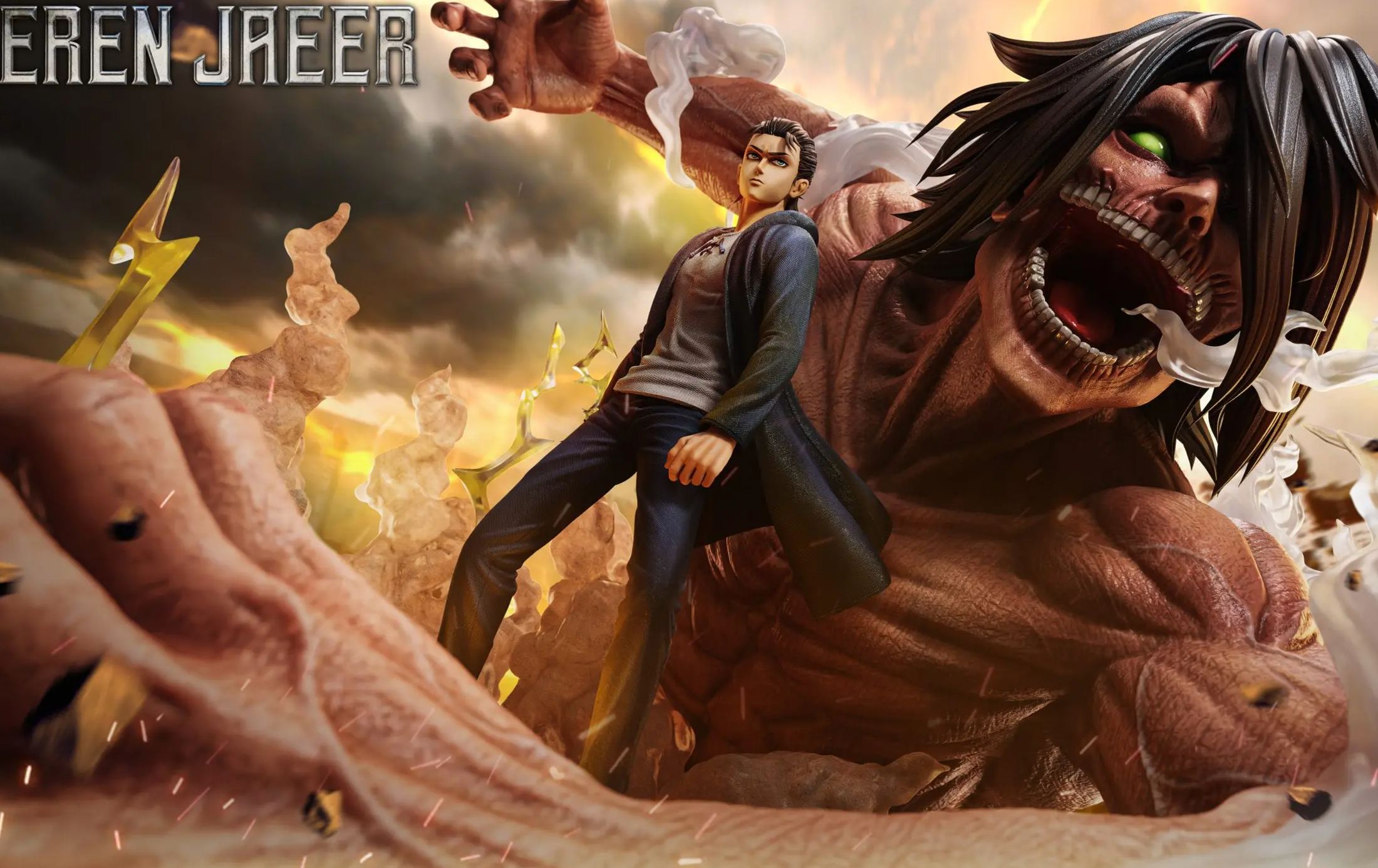 Void Studio - Attack on Titan The Nine Titans Resonance Series First Wave: Eren vs. Pieck Statue 